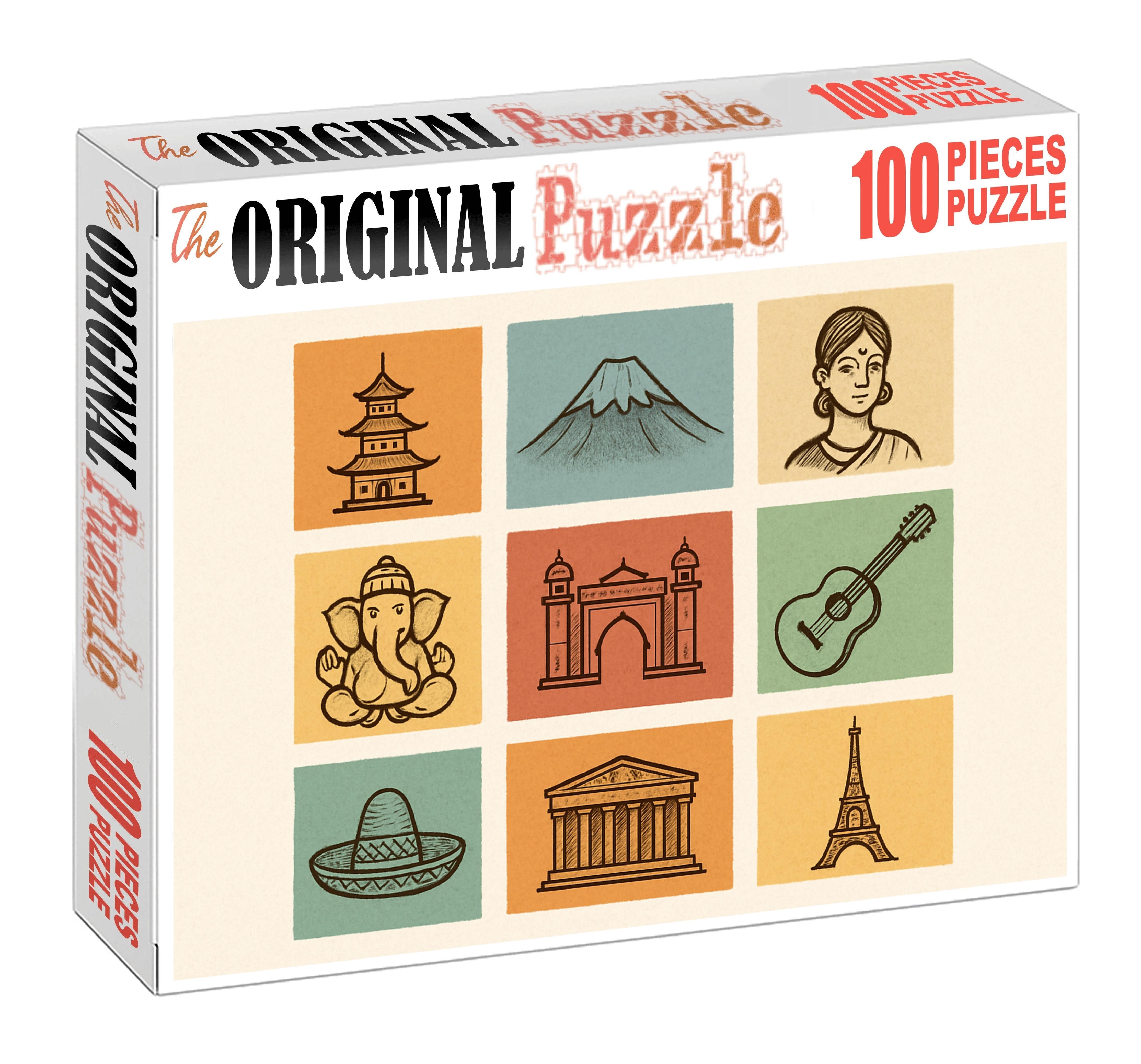 Cultural Landscape Symbolic Map Puzzle For Adults