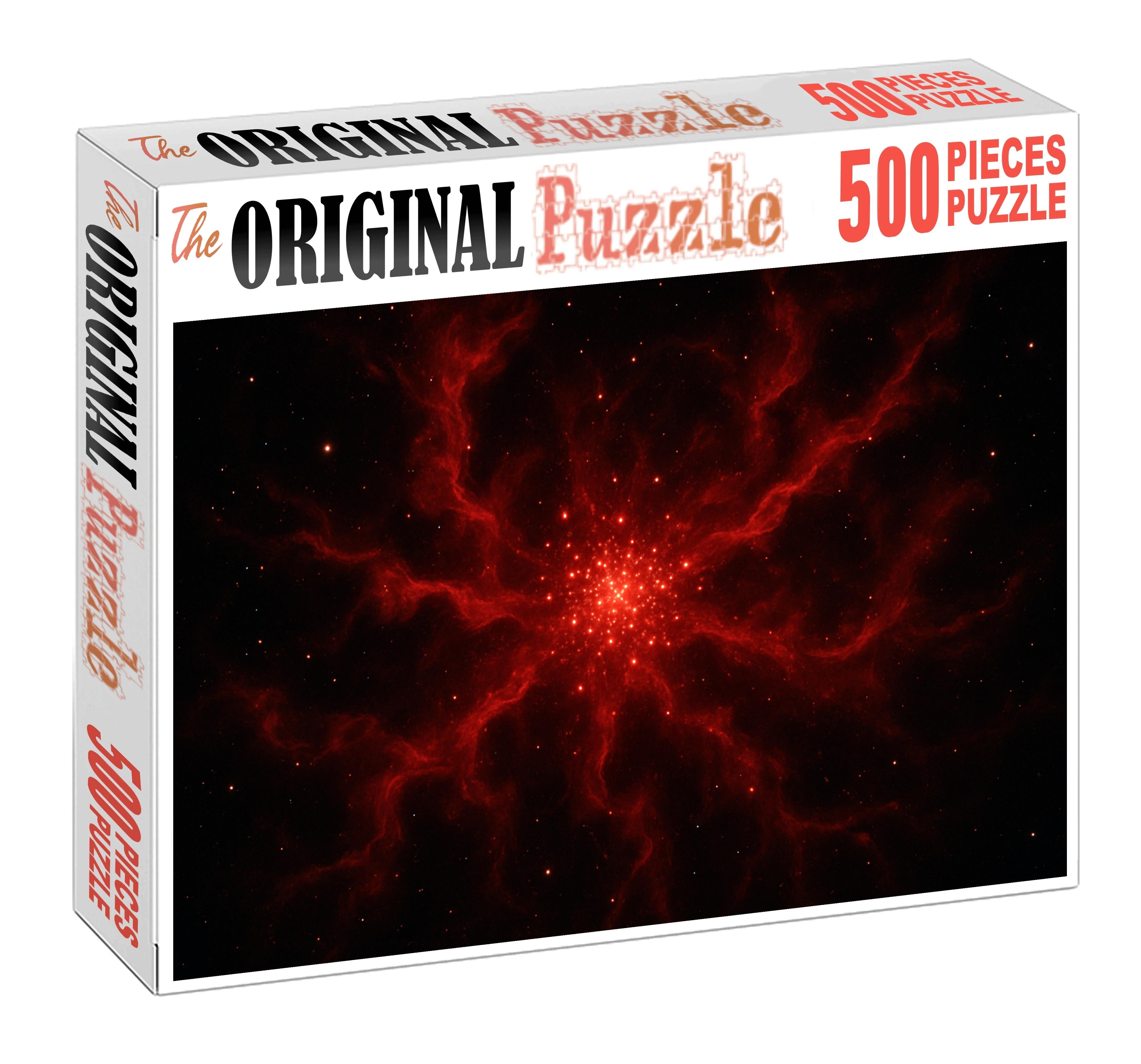 Crimson Starburst Cluster Puzzle For Adults