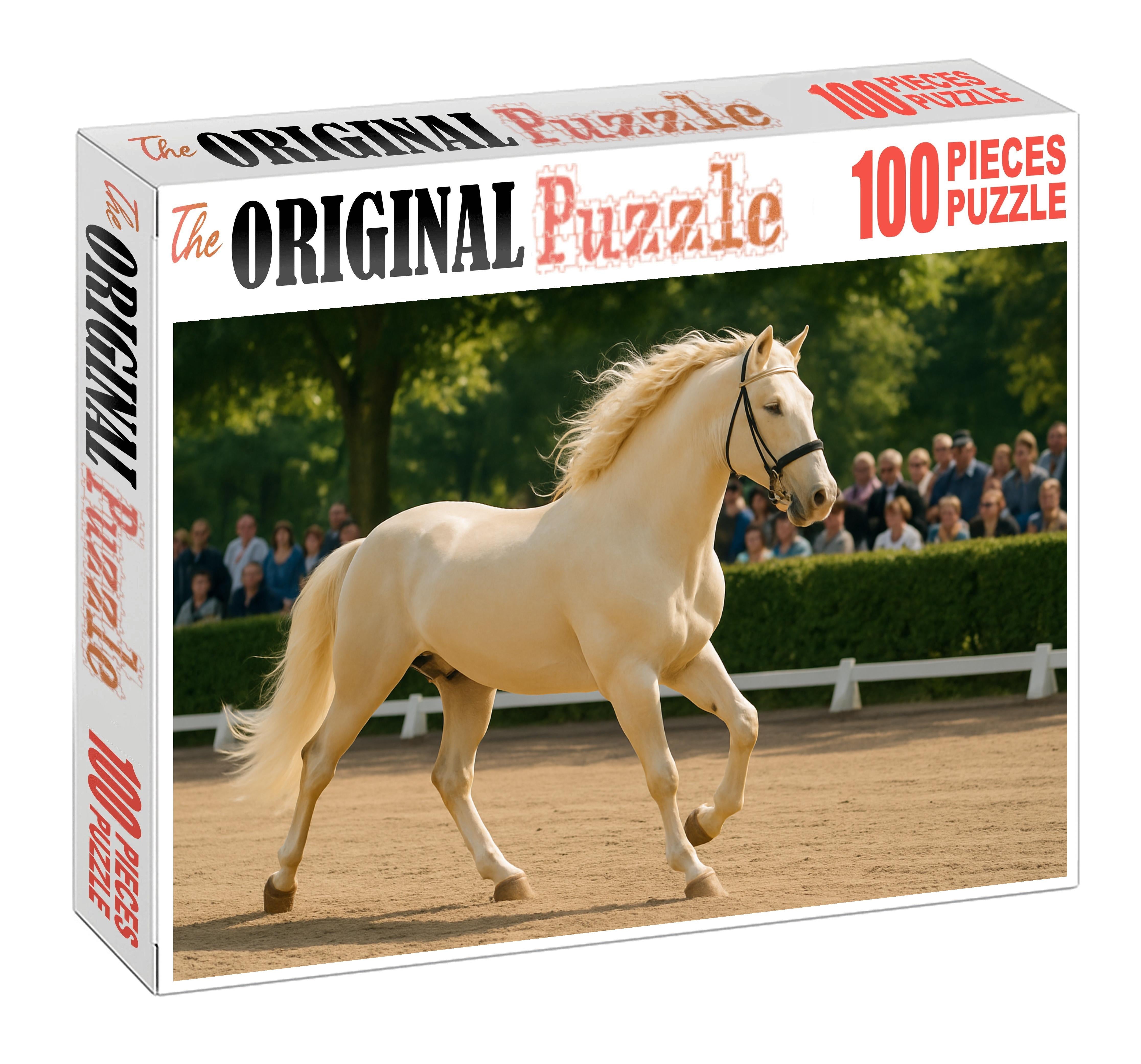Ivory Whisper Pale Cream Warmblood With Flowing Gait Puzzle For Adults