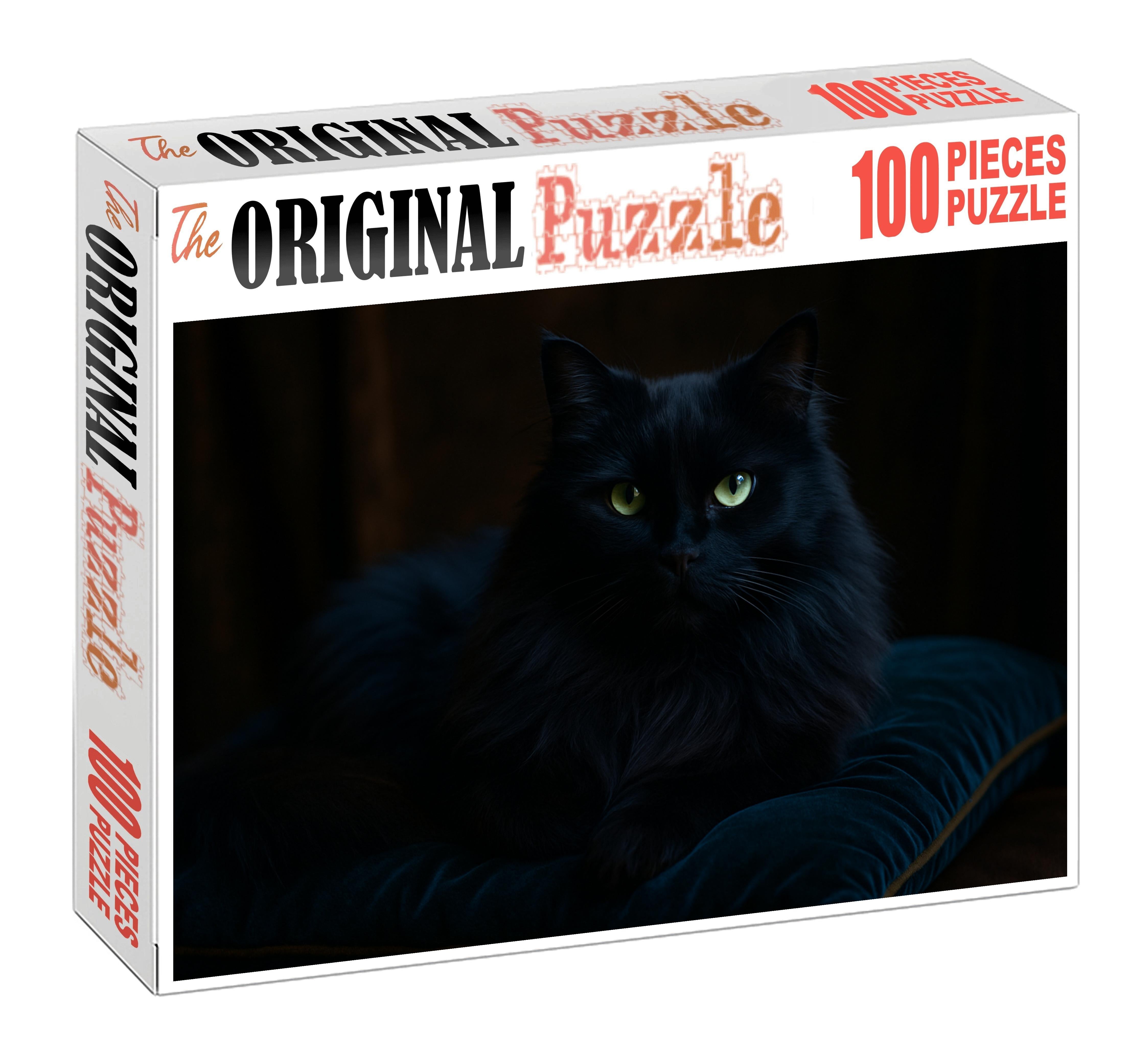 Midnight Opal Deep Blue-black Longhair With Gentle Mystery 200 Piece Puzzle