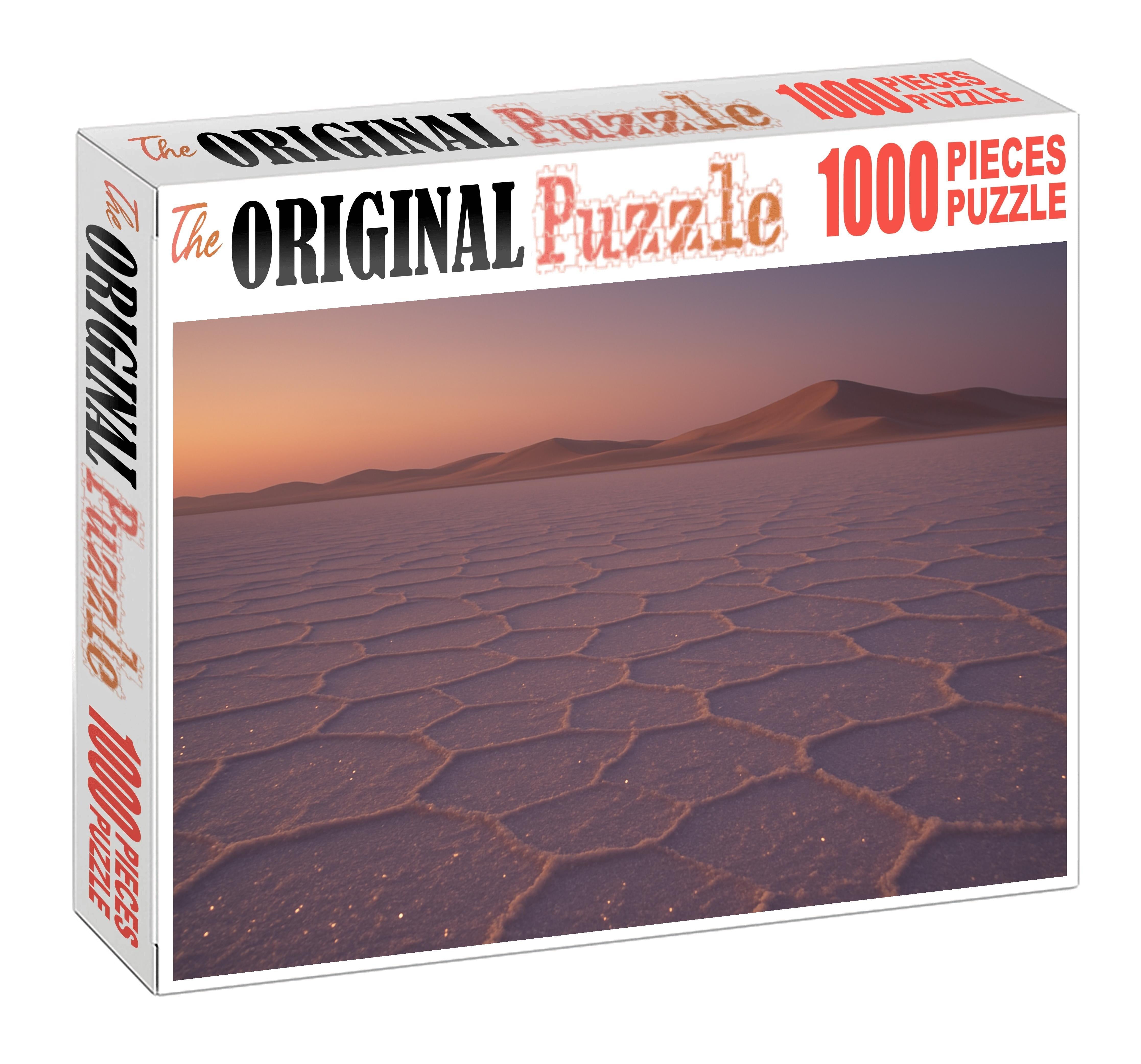 Salt Veil Basin Crystalline Desert Floor At Dusk Puzzle For Adults