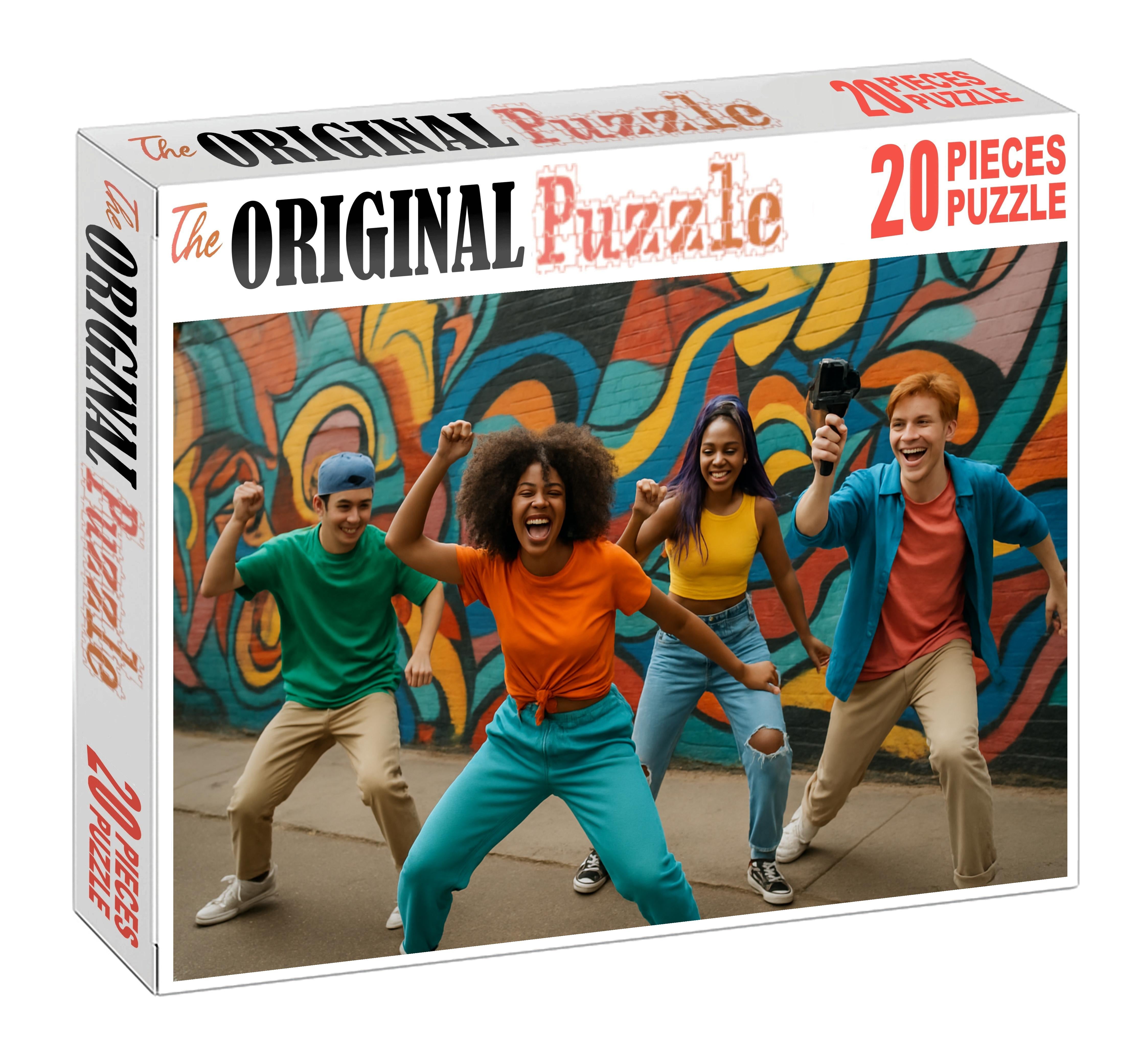 Viral Dance Meme Phenomenon Catchy Moves Igniting Global Social Waves 20 Piece Puzzle