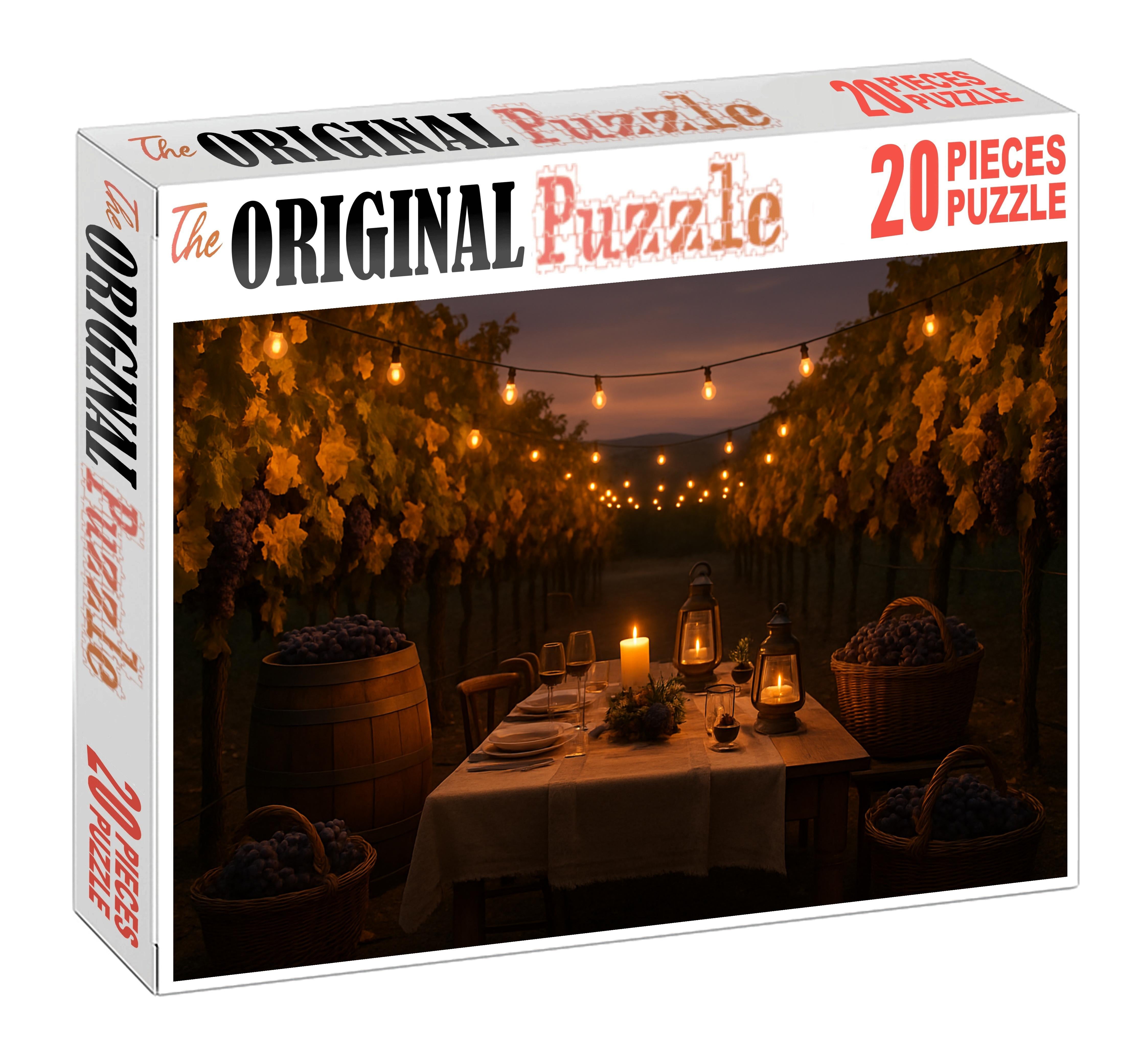 Golden Amber Vineyard Evening Large Format Puzzle