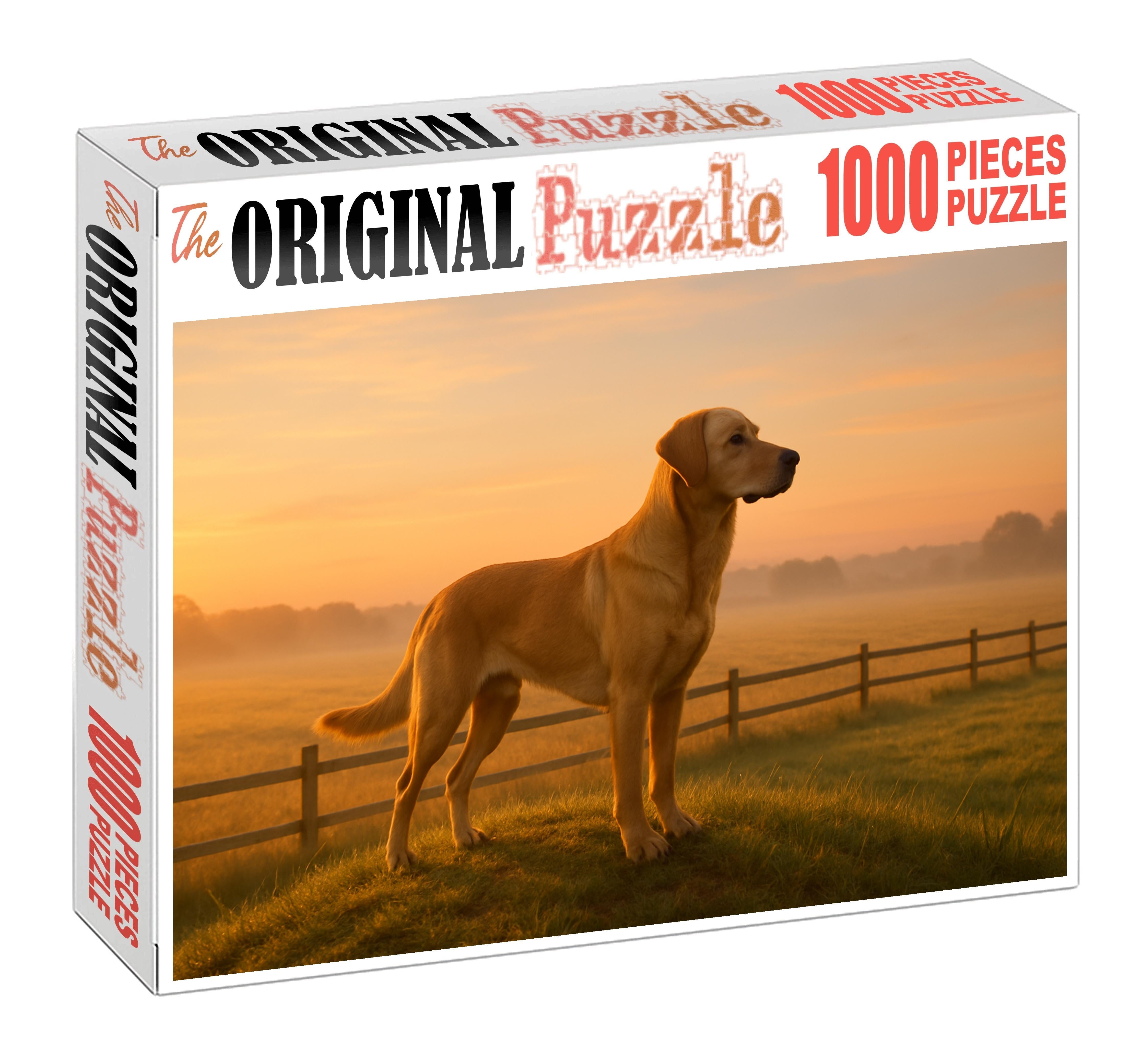 Amber Hearth Warm Golden Herding Dog With Loyal Spirit Custom Jigsaw Puzzle