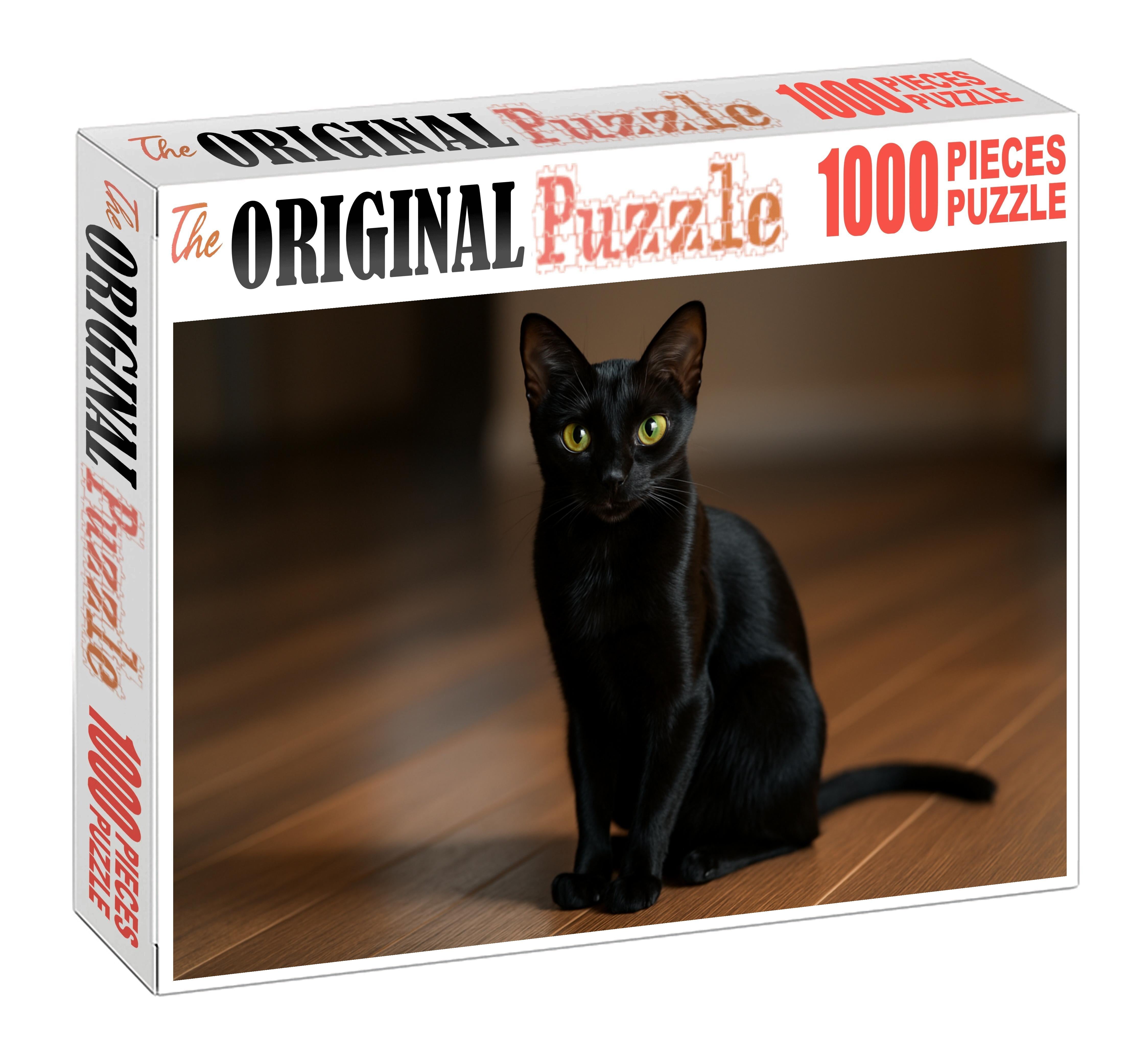 Onyx Whisper Sleek Black Oriental Shorthair With Piercing Eyes Puzzle Challenge