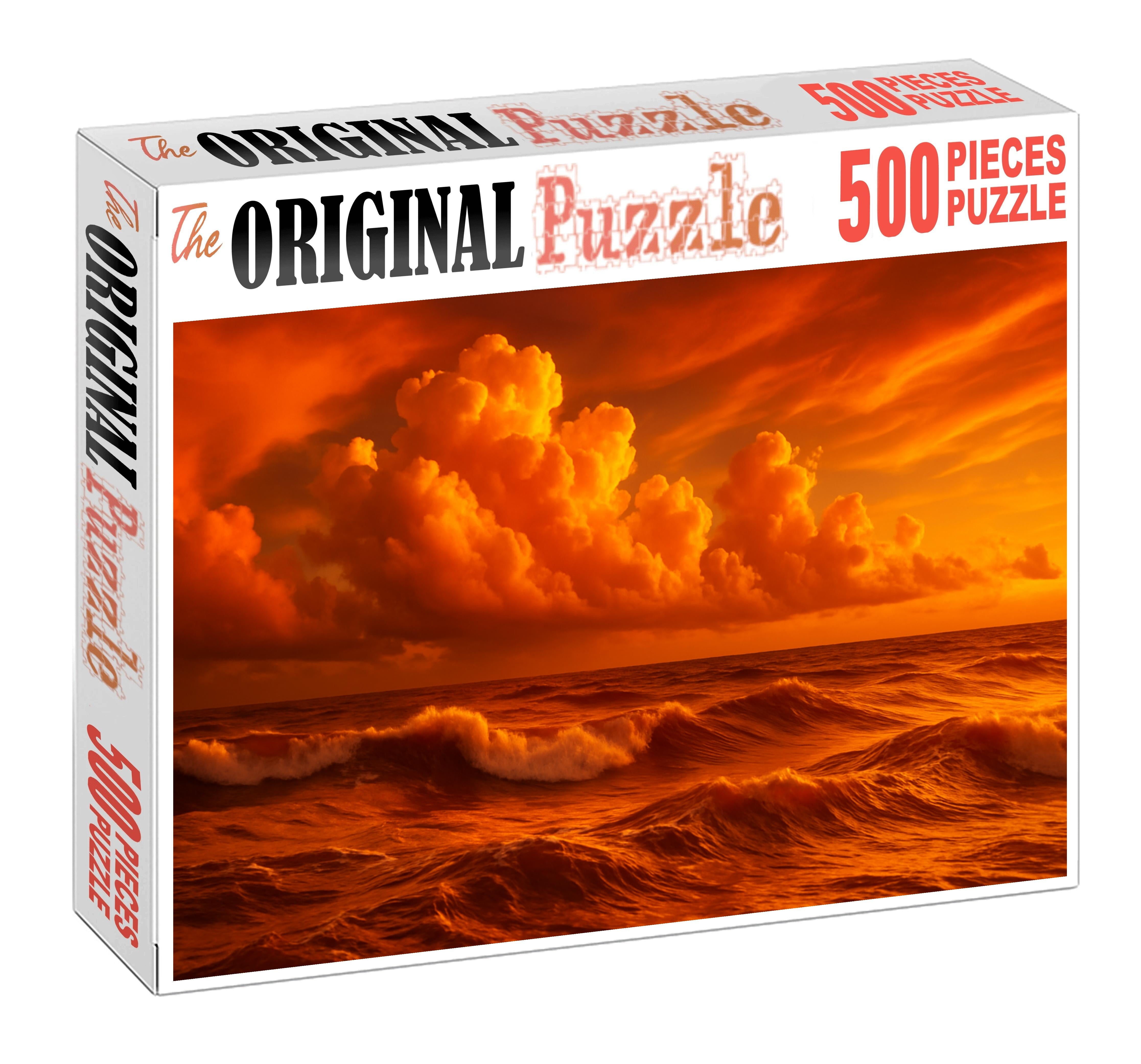 Saffron Wave Dusk Puzzle For Adults