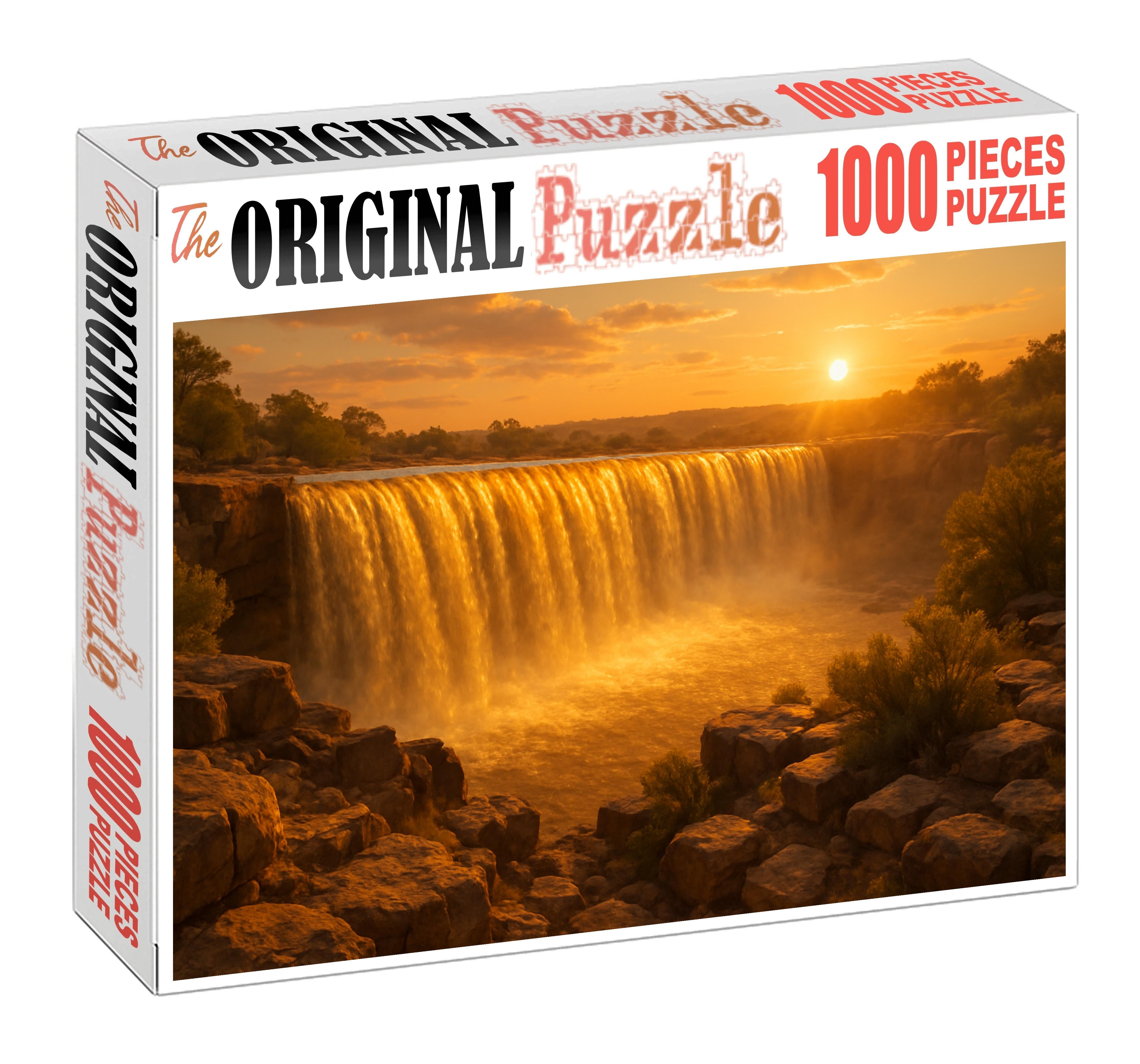 Golden Hour Block Fall Premium Puzzle Pieces