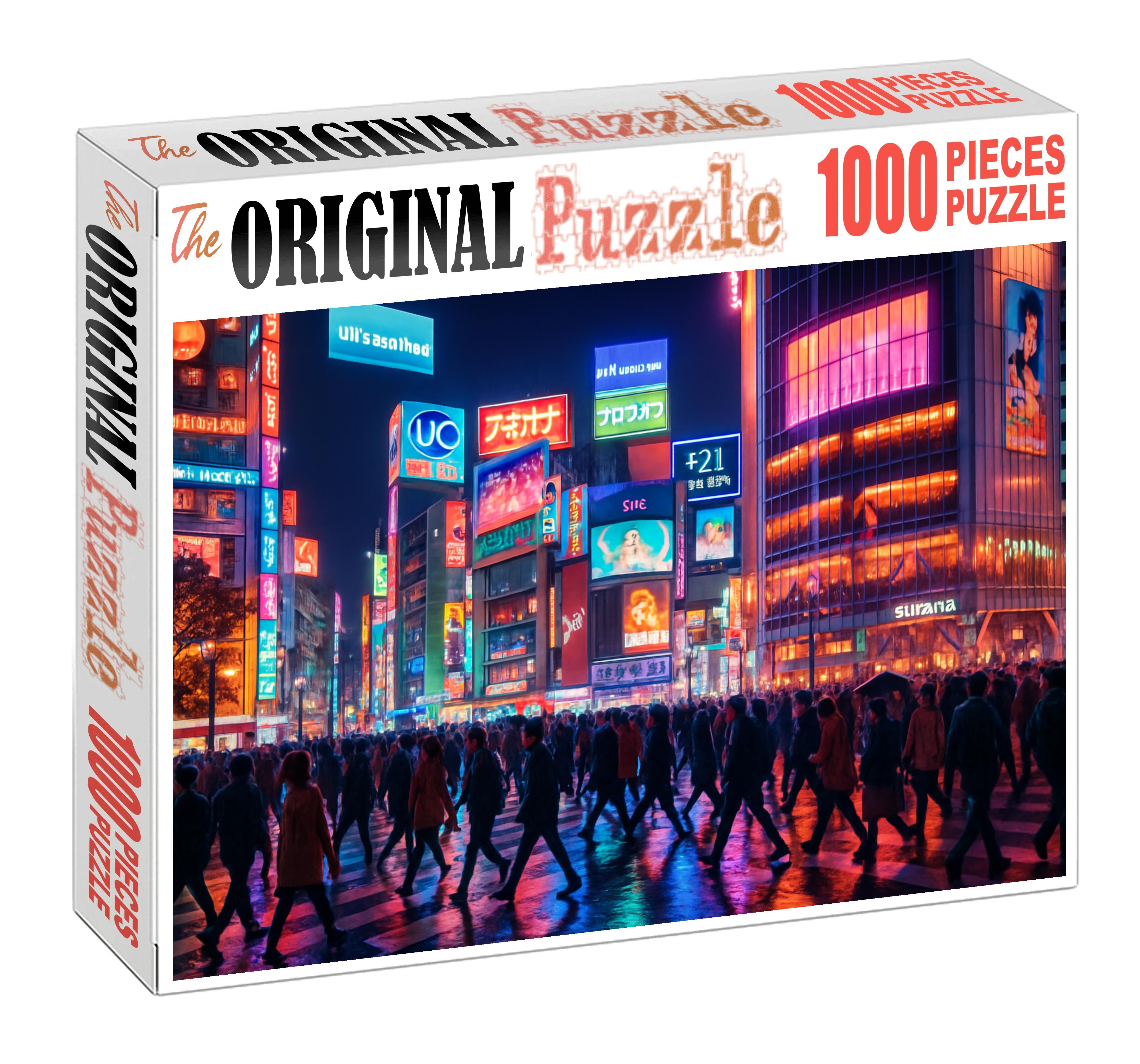 Neon-lit Shibuya Crossing Tokyo Japan Celebrated By 6547 Worldwide As A Symbol Of Urban Vibrancy Puzzle Fun