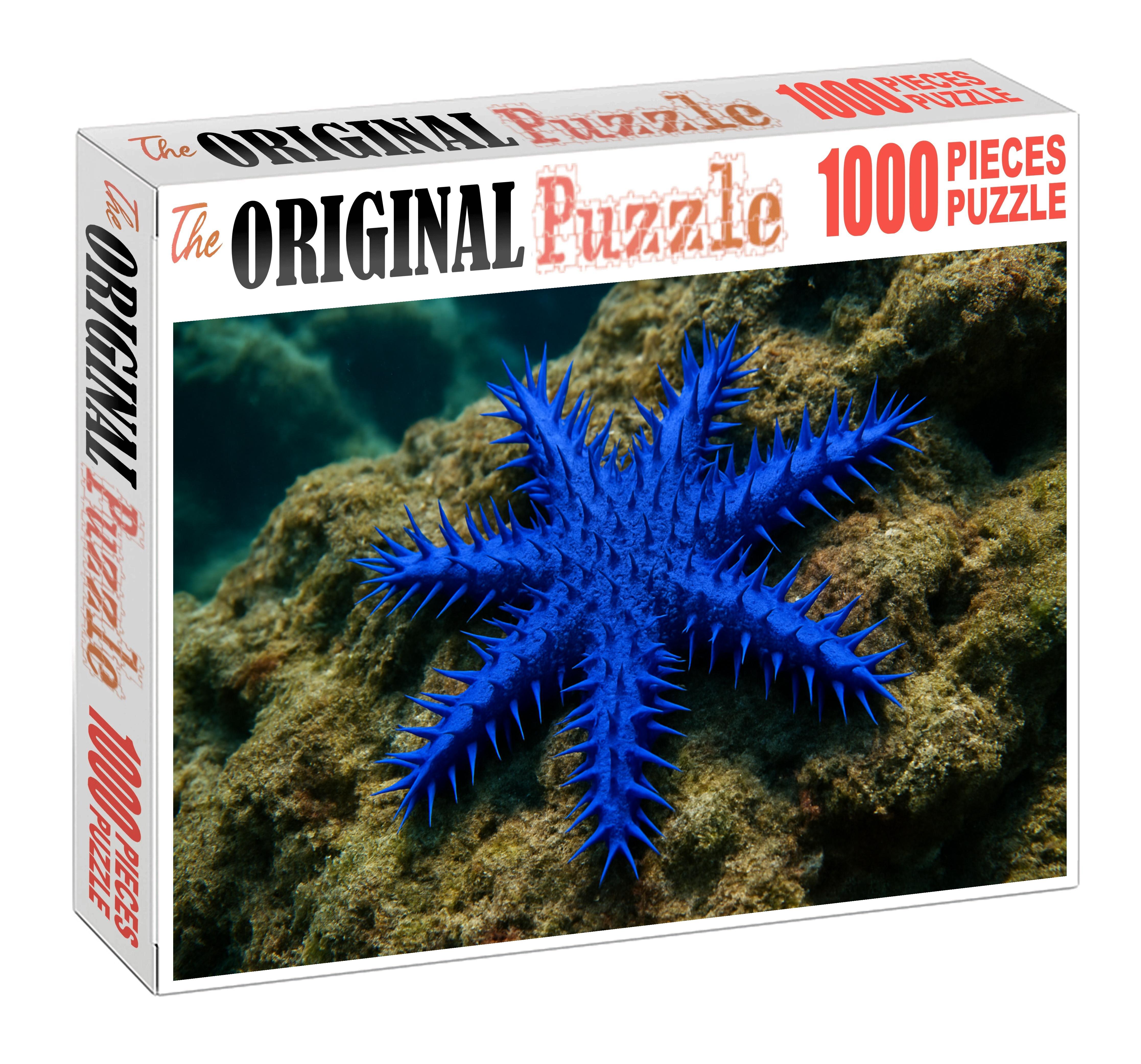 Sapphire Thorn Star Radiant Echinoderm With Vibrant Spiked Rays Mini Puzzle