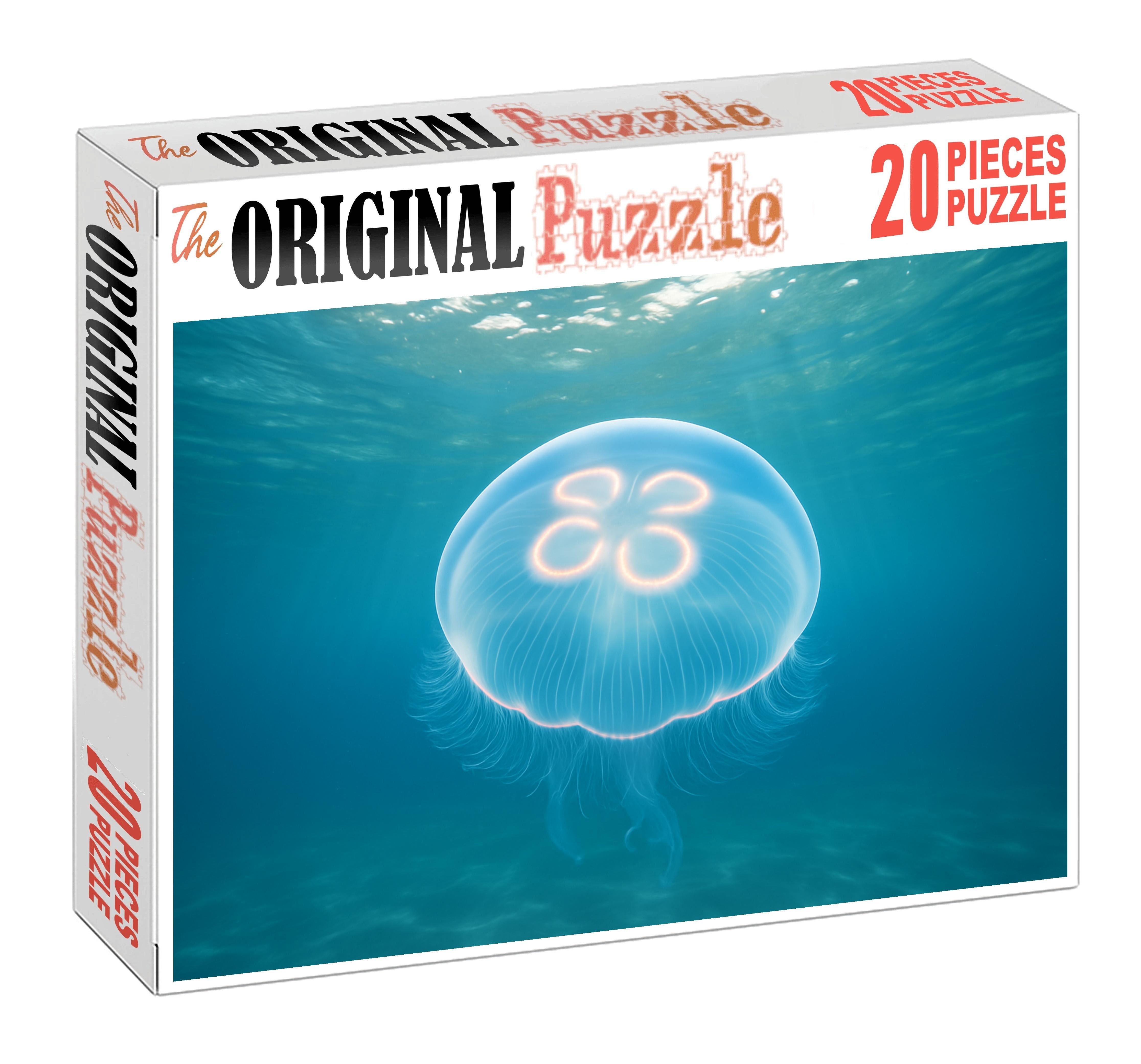 Celestial Moon Jelly Delicate Gelatinous Drifter With Radiant Pulsations Puzzle Collection