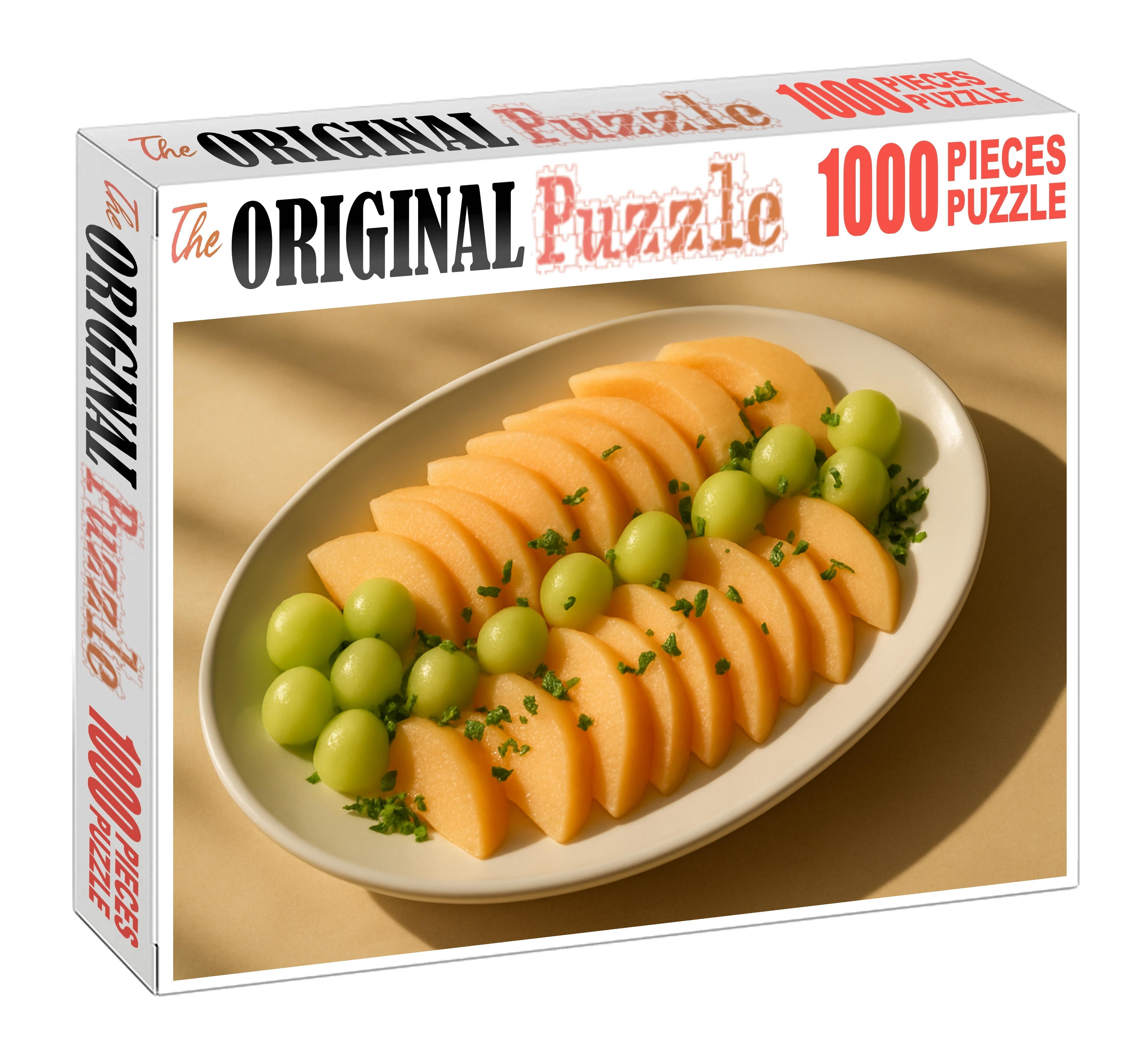 Sun-kissed Melon Medley Artful Arrangement Of Slices And Balls Puzzle Challenge