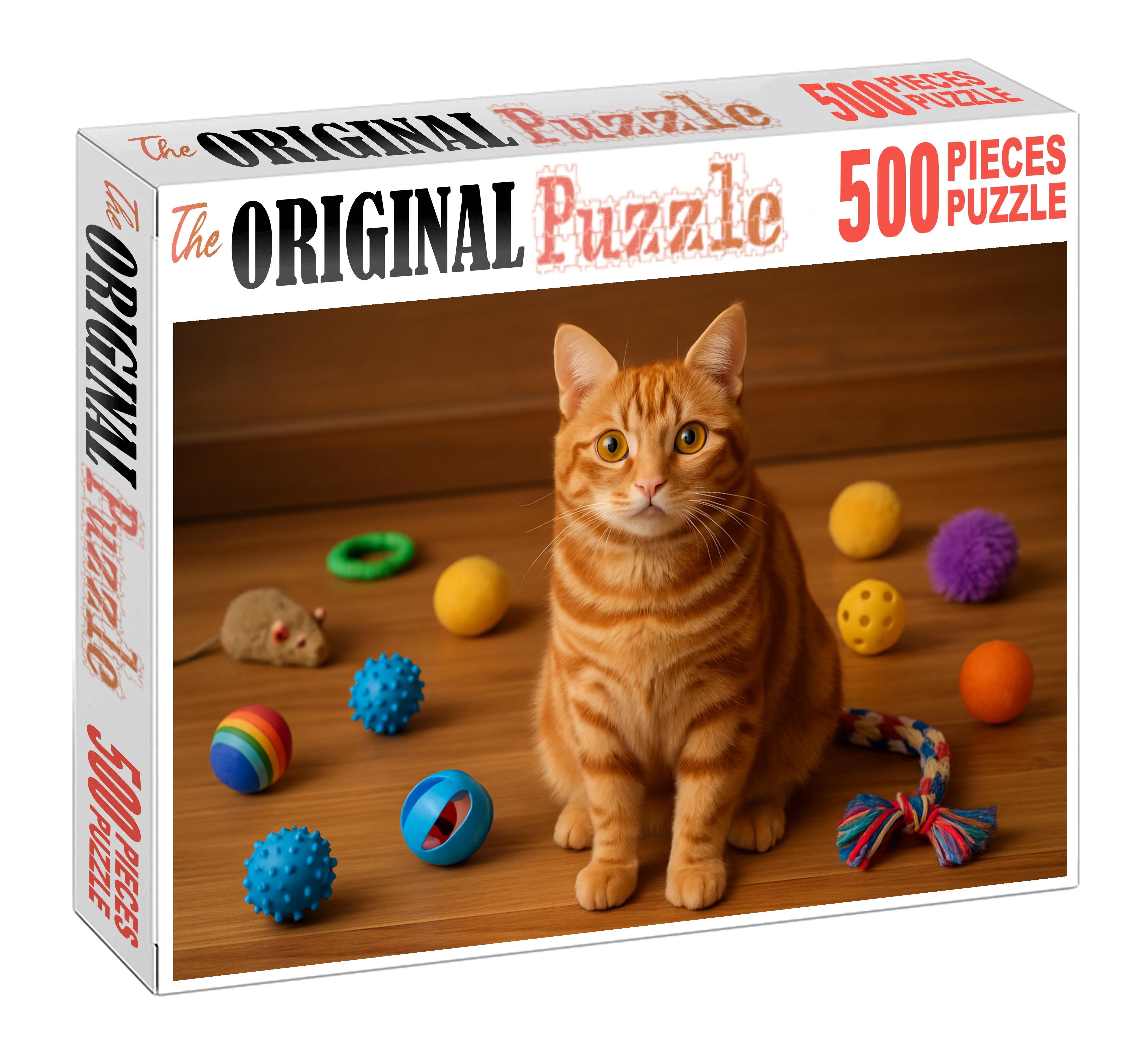 Crimson Flicker Vibrant Red-tabby With Spirited Charisma 20 Piece Puzzle