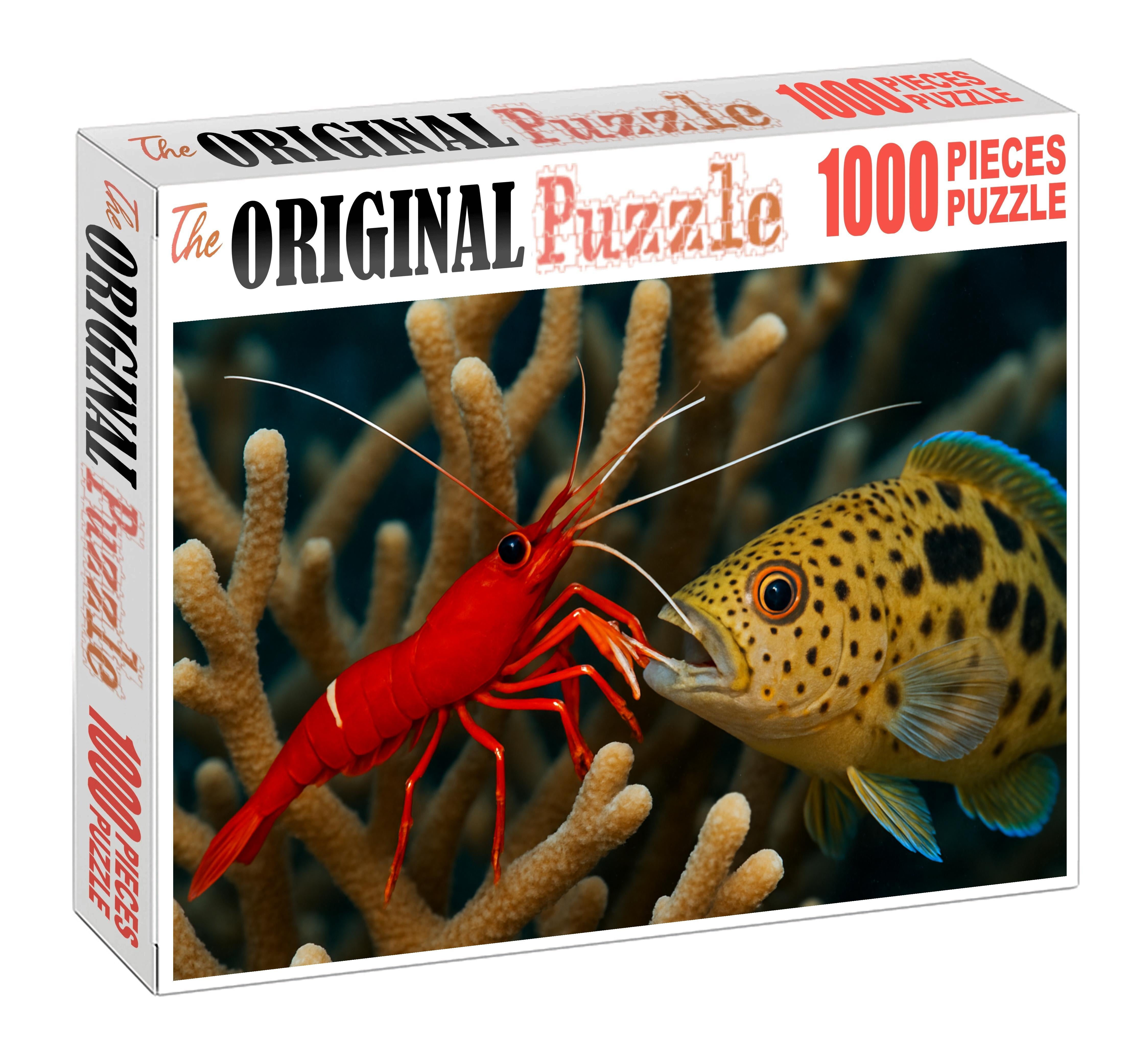 Crimson Coral Shrimp Vibrantly Colored Cleaner With Elaborate Antennae 300 Piece Puzzle