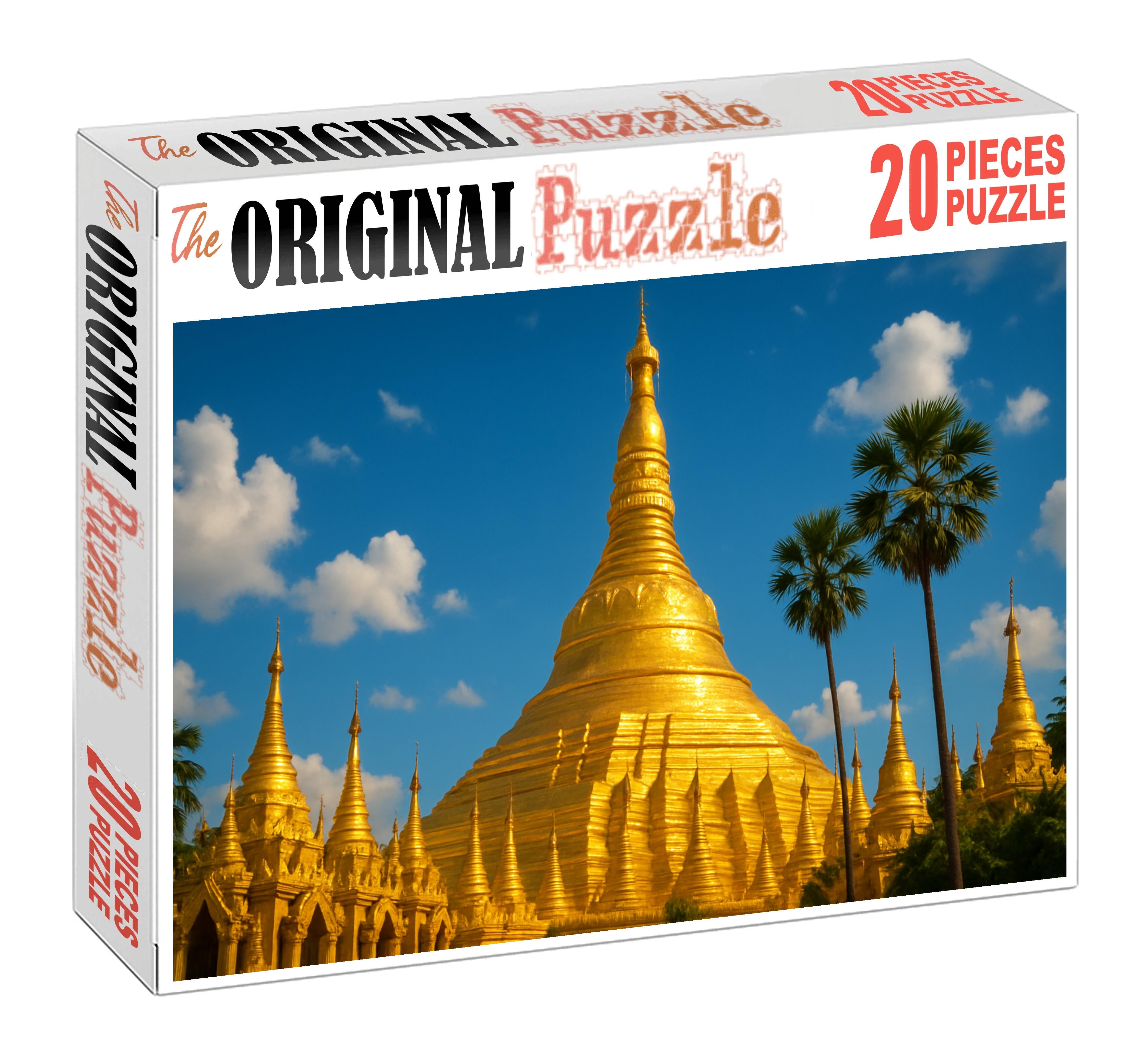 The Shwedagon Pagoda Located In Yangon Myanmar Recognized By Approximately 6590 Globally As A Golden Religious Icon Large Format Puzzle