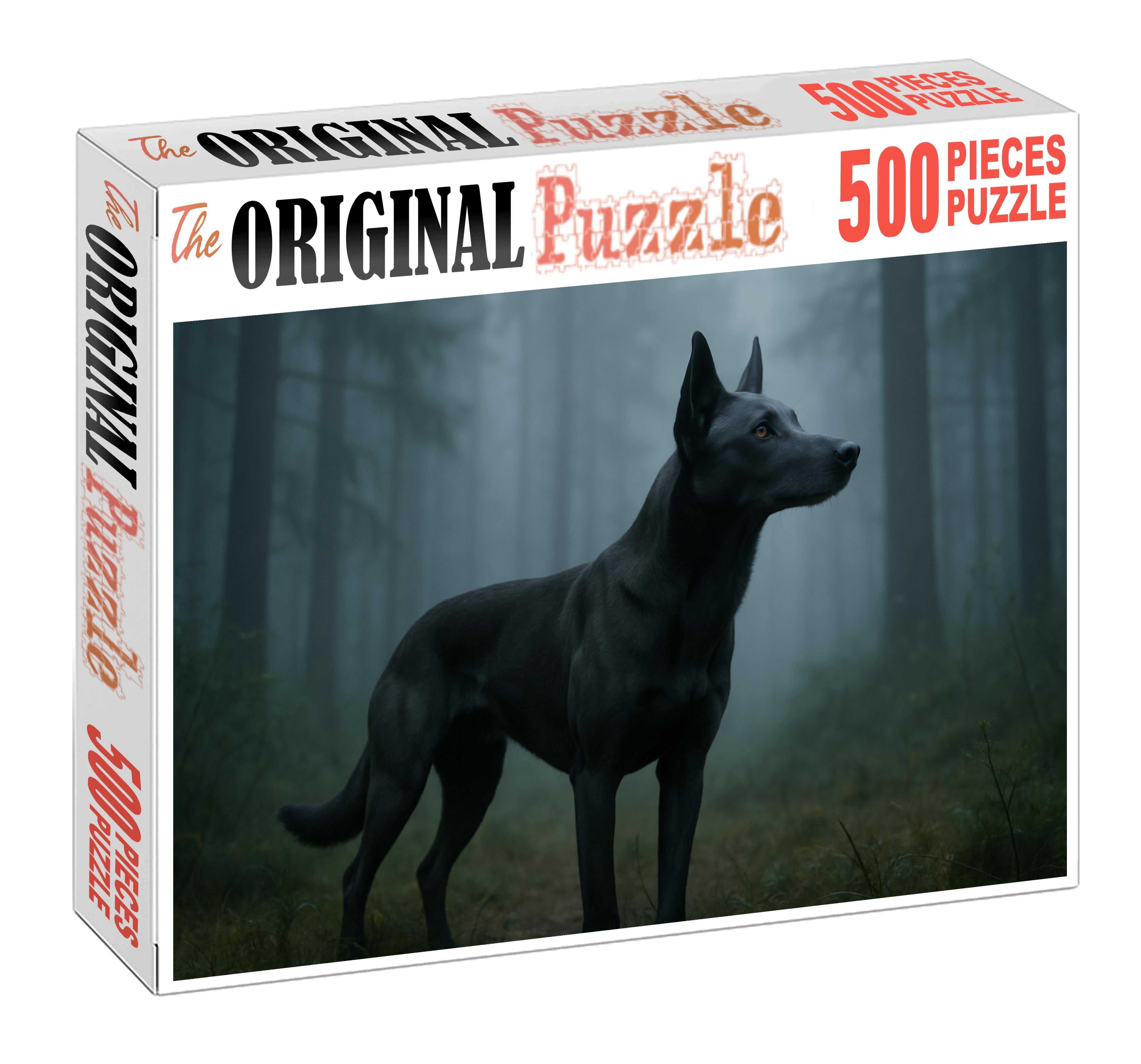 Charcoal Drift Dark Gray Tracker With Keen Scent And Steady Temperament 200 Piece Puzzle