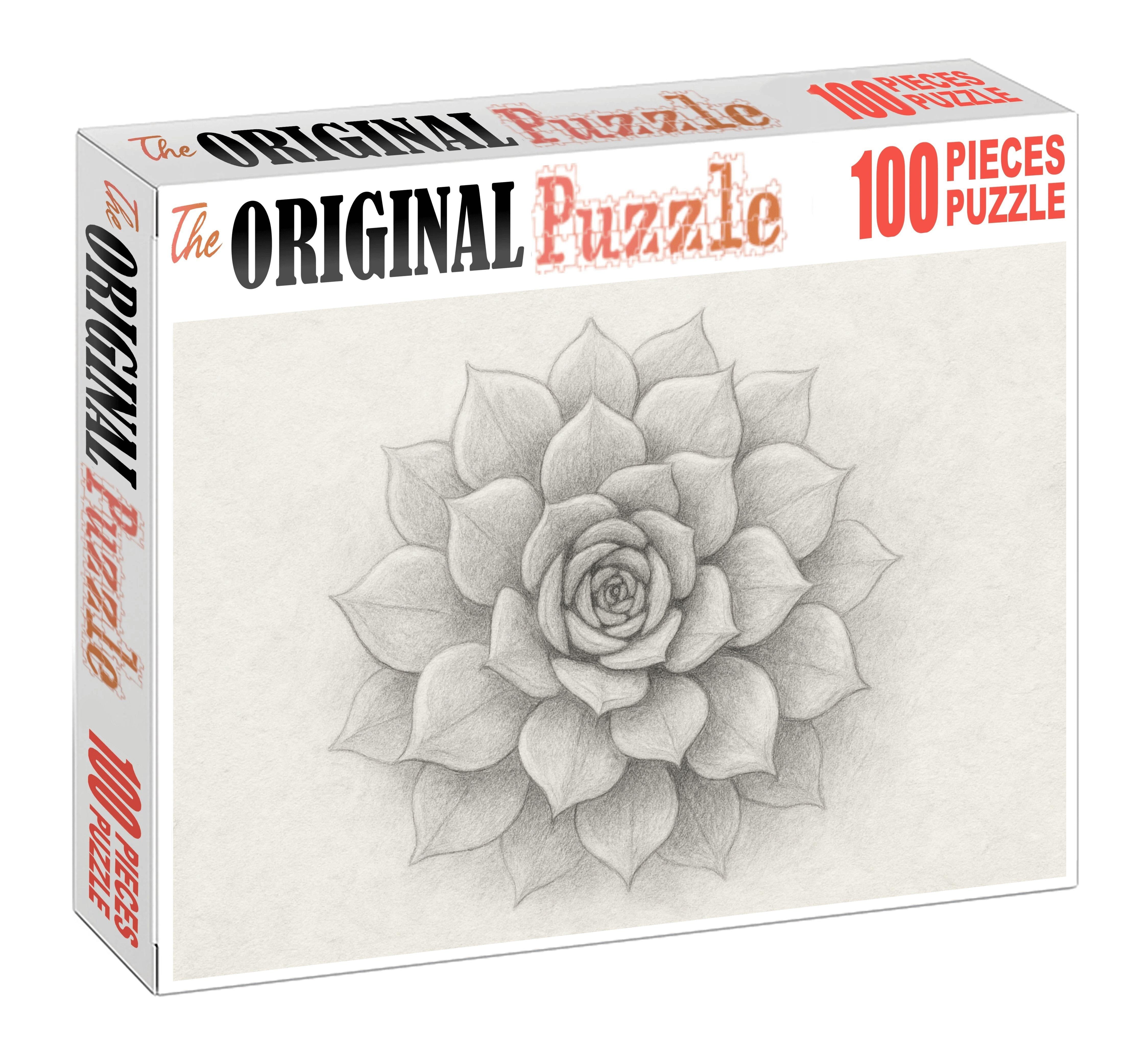 Botanical Spiral Study Fluid Watercolor Pencil On Textured Paper Custom Jigsaw Puzzle