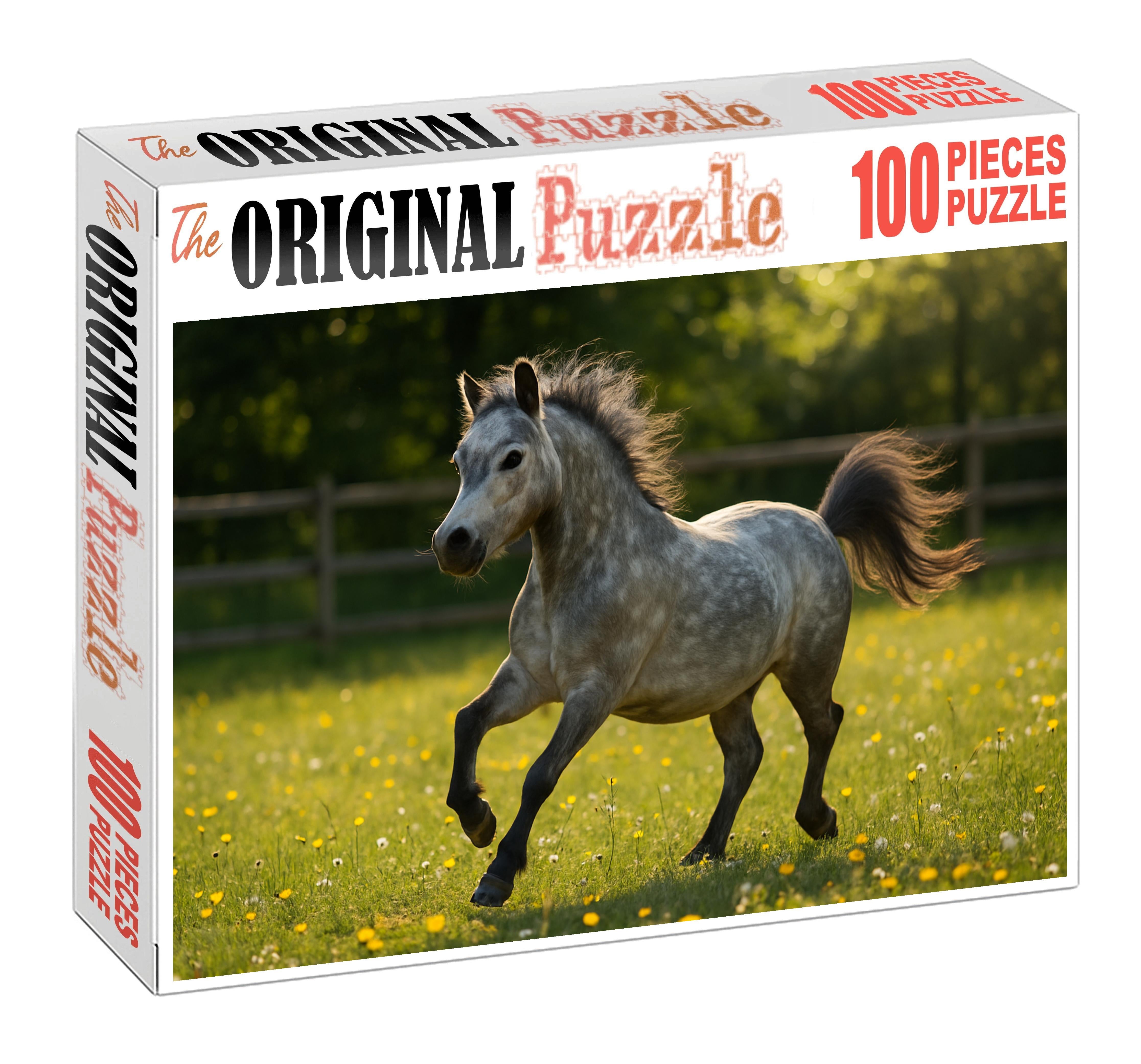 Silver Moon Mist Ethereal Dapple Gray Pony With Lively Spirit 200 Piece Puzzle