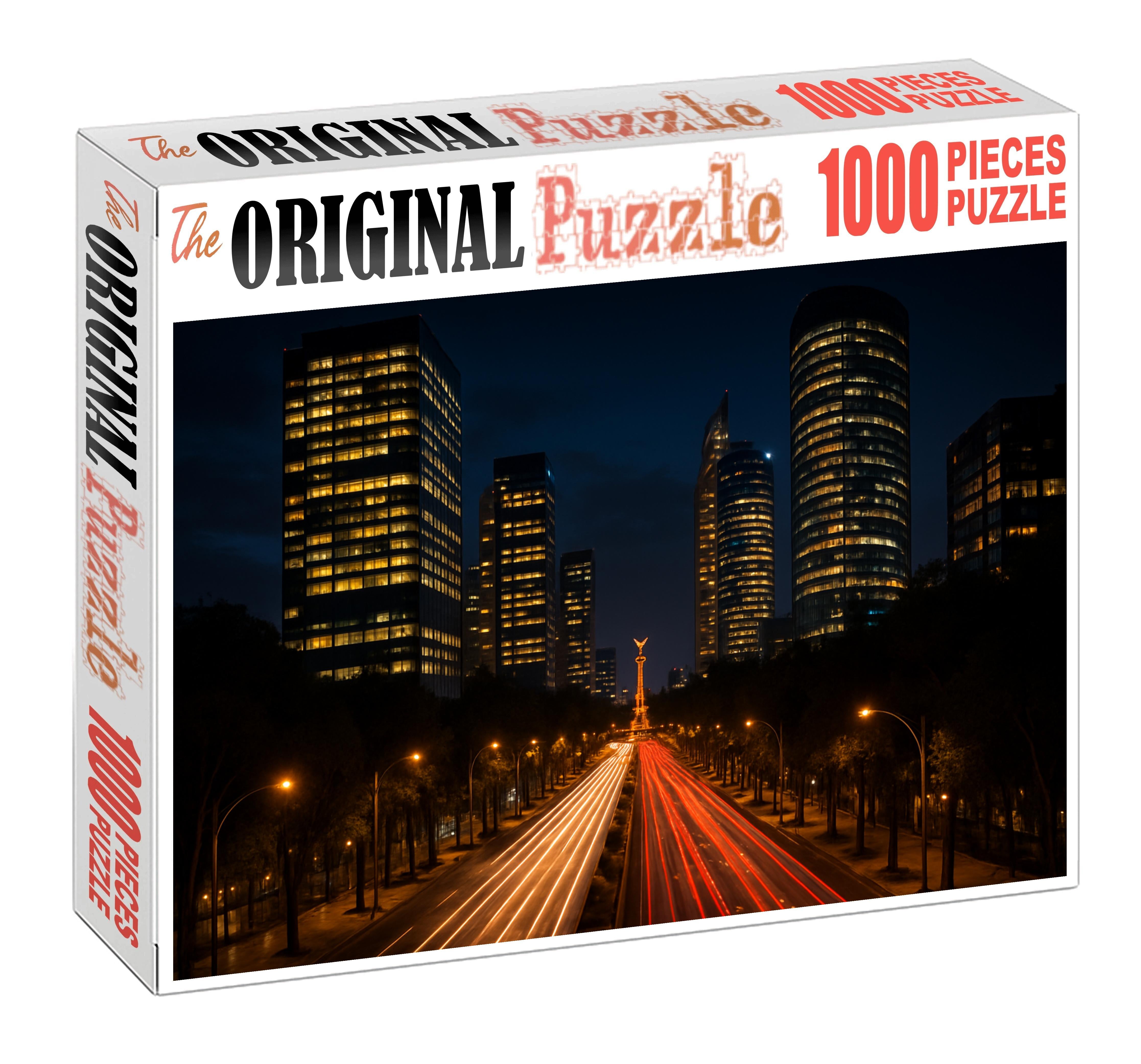 Mexico City Reforma Skyline Dynamic Avenue Of Modernism 100 Piece Puzzle