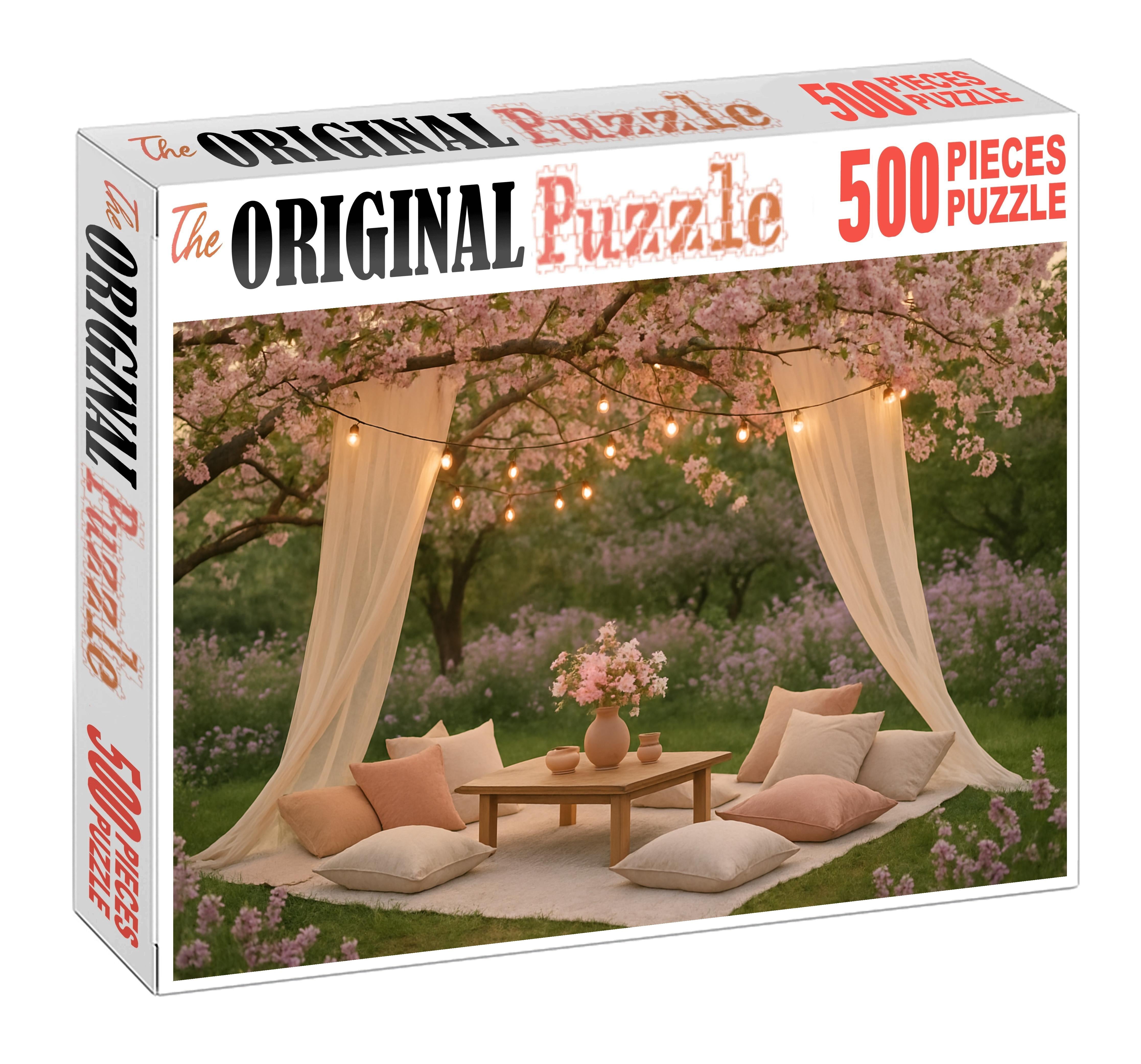 Blossom Canopy Soiree Draped Fabrics And Pastel Florals Puzzle Fun