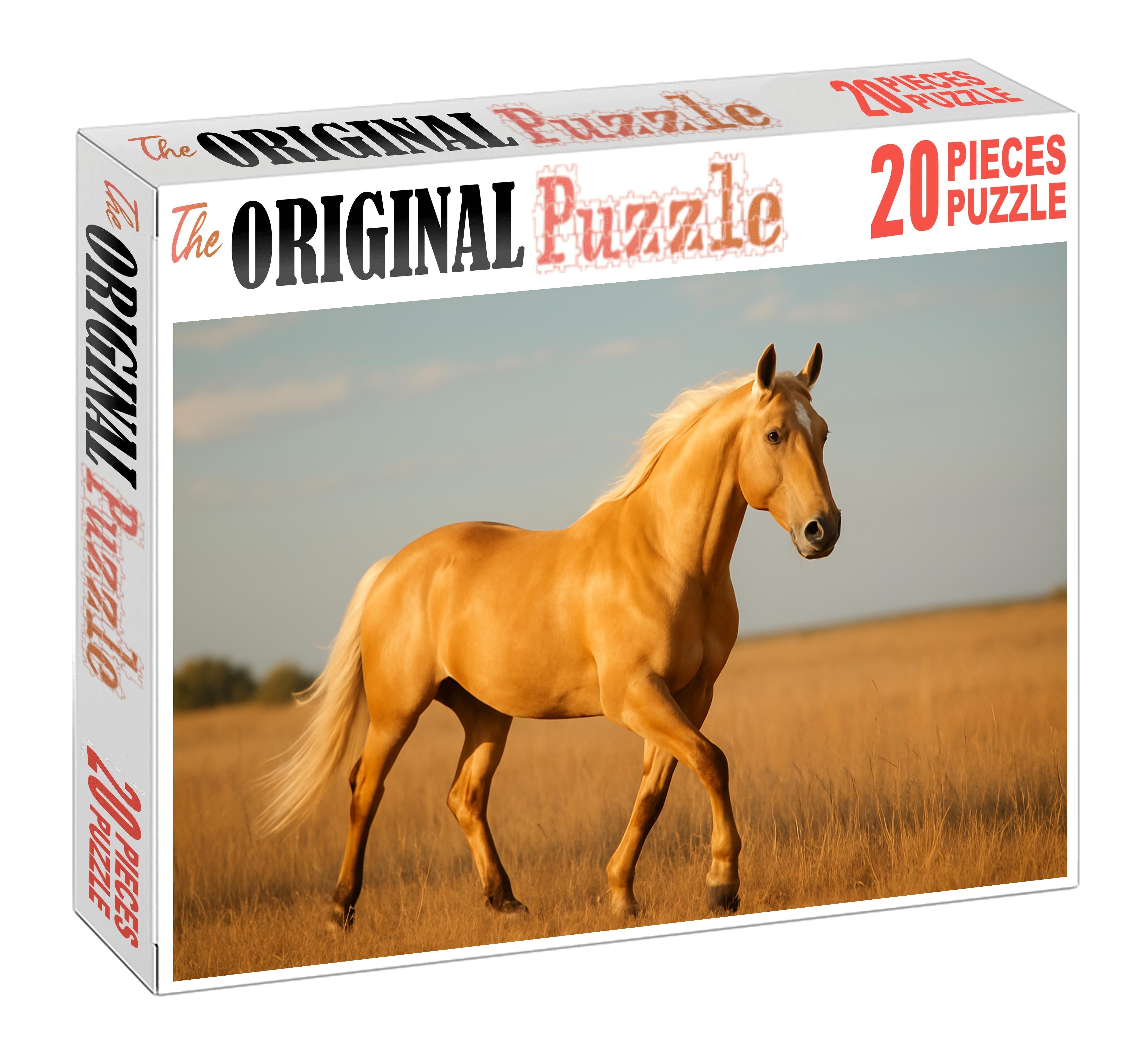 Golden Horizon Radiant Palomino Gelding With Fluid Movement Puzzle For Adults