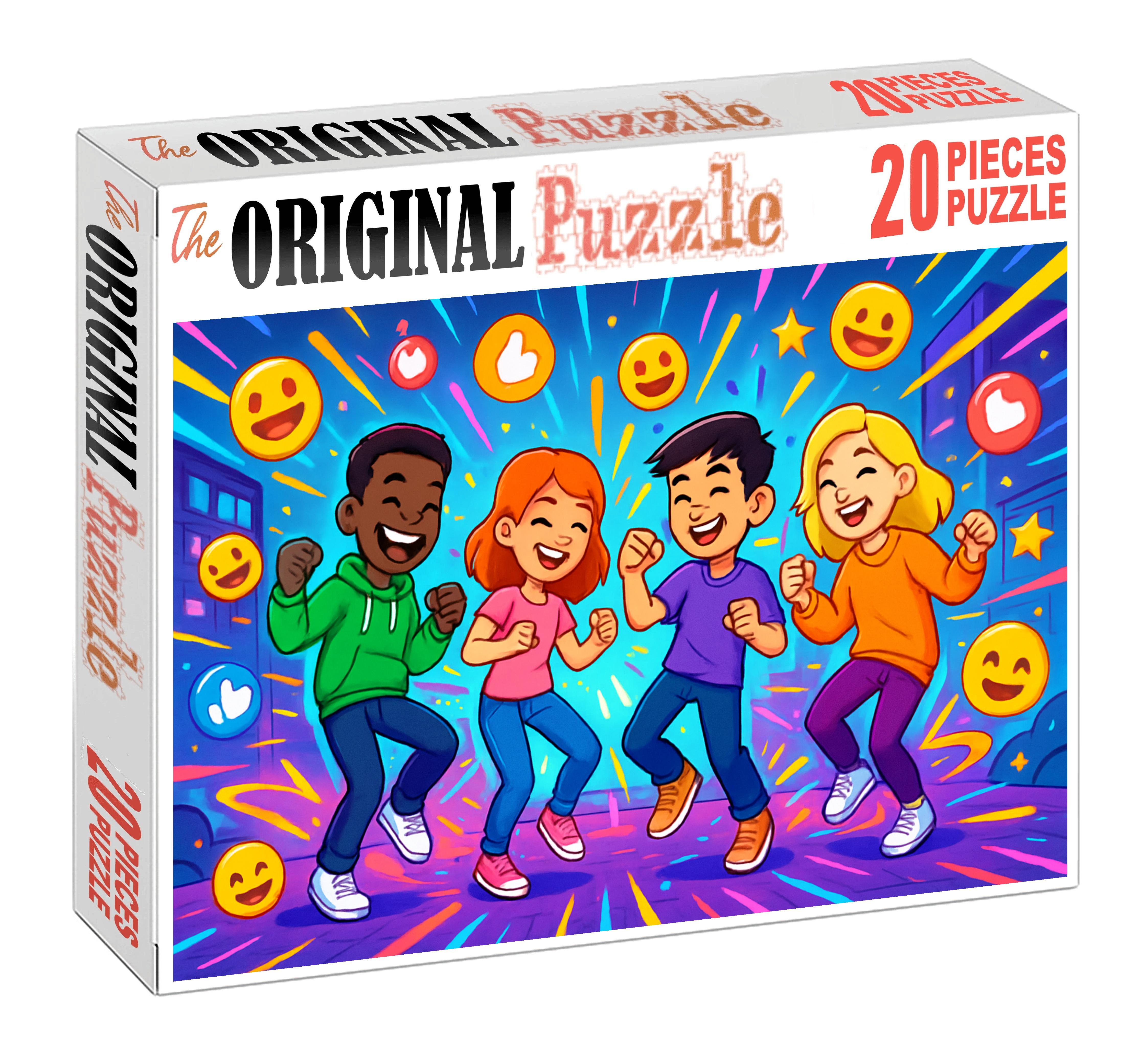 Virtual Dance Meme Craze Energetic Moves And Viral Digital Fun Custom Jigsaw Puzzle