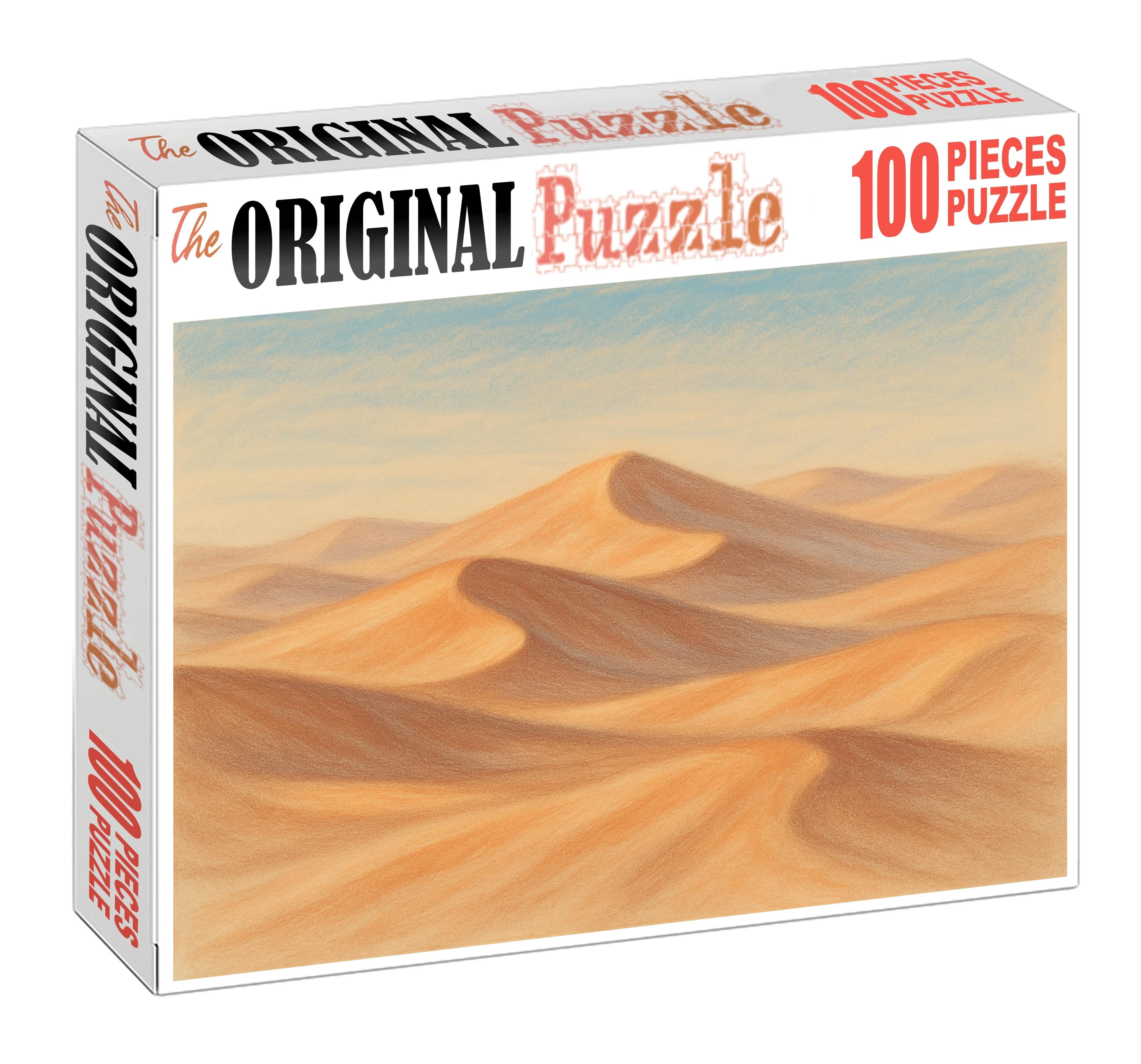 Desert Dunes In Pastel Soft Chalk Landscape Sketch Premium Puzzle Pieces