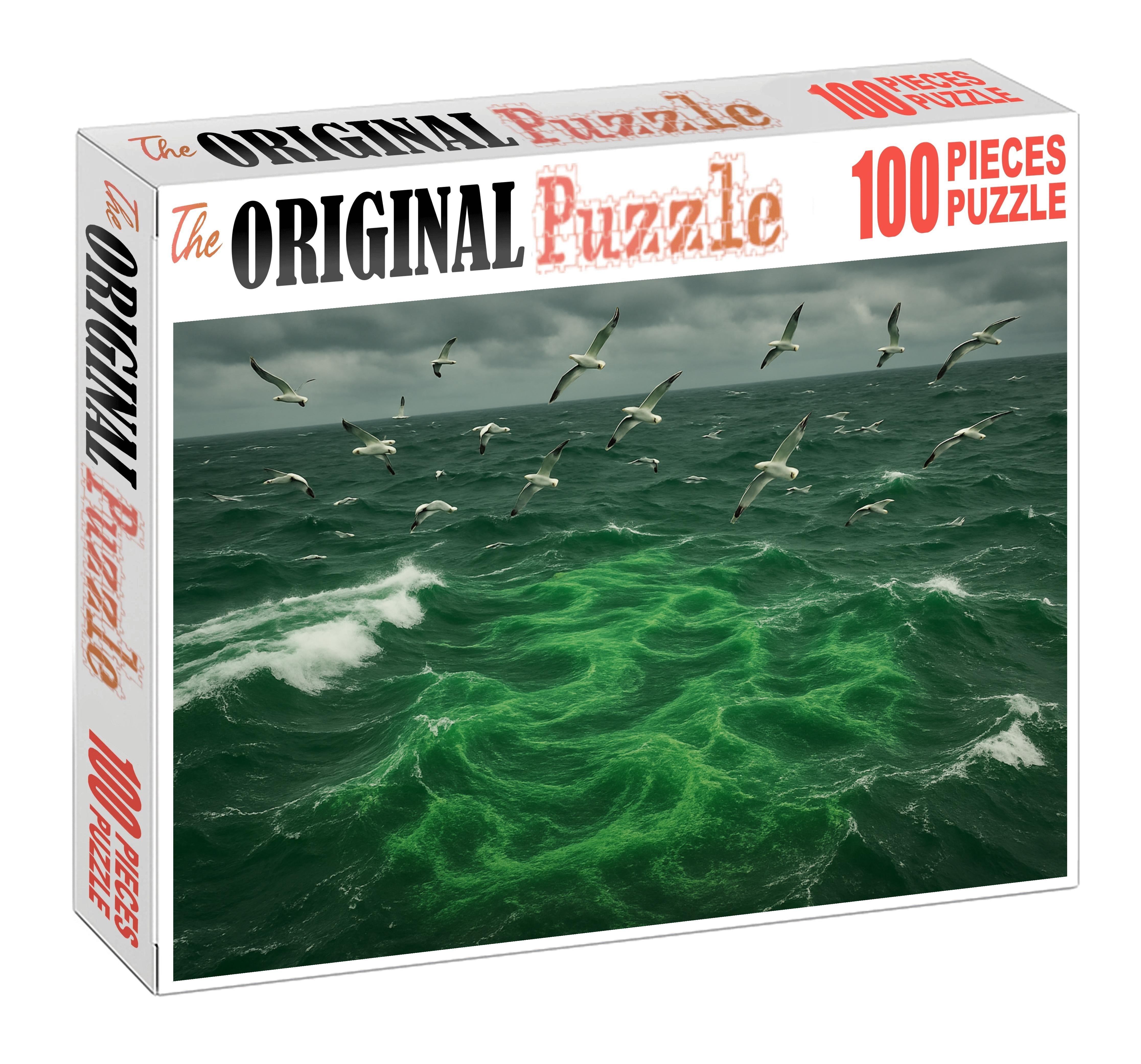 Emerald Upwelling Front Nutrient-rich Waters Sparking Plankton Bloom 50 Piece Puzzle