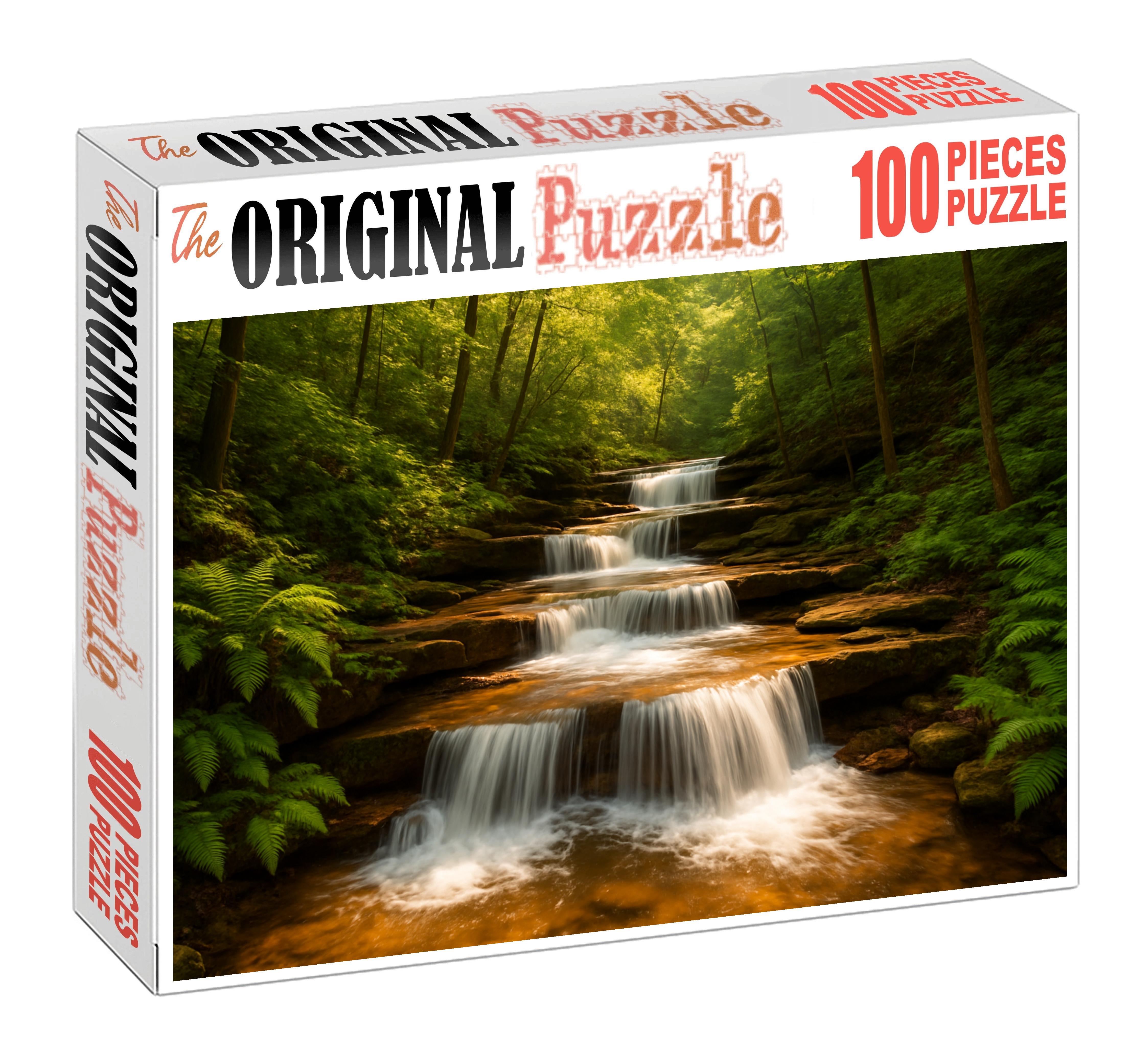 Emerald Hollow Cascade Premium Puzzle Pieces
