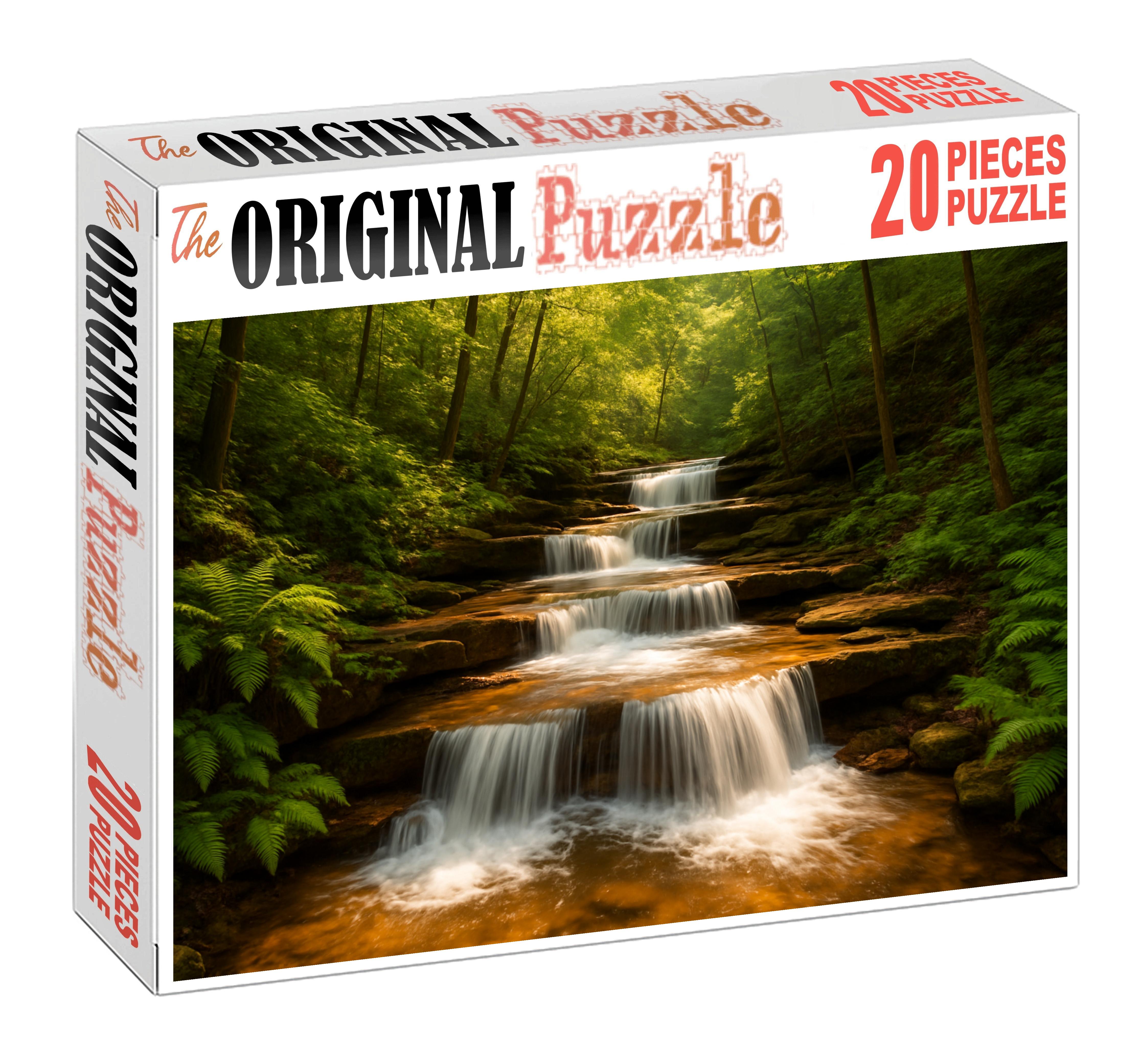 Emerald Hollow Cascade Premium Puzzle Pieces