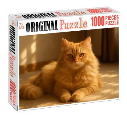 Golden Mirage Radiant Golden-hued Longhair With Affectionate Heart 200 Piece Puzzle