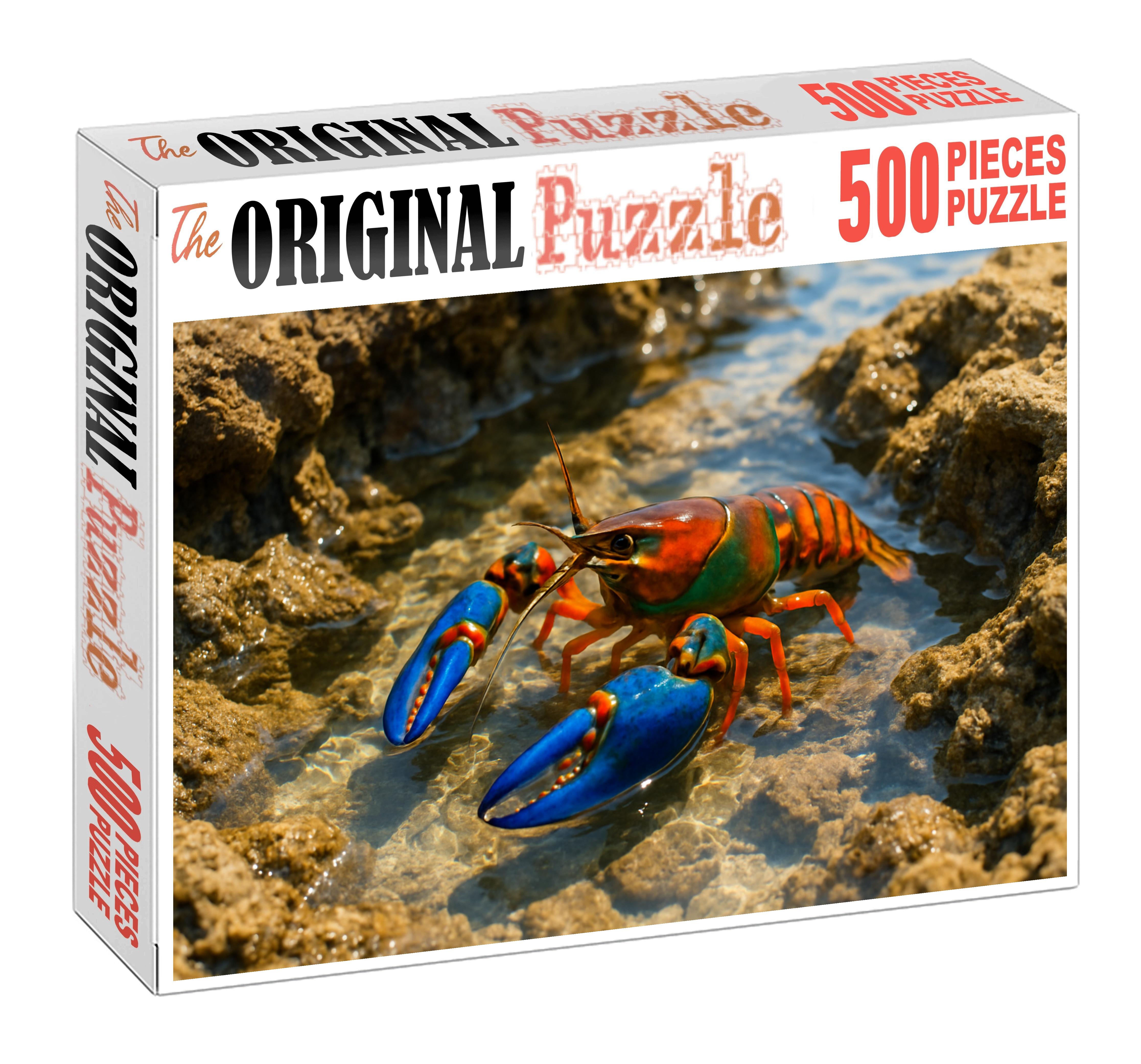 Turquoise Drift Walker Marine Crustacean With Vibrant Blue Claws Mini Puzzle