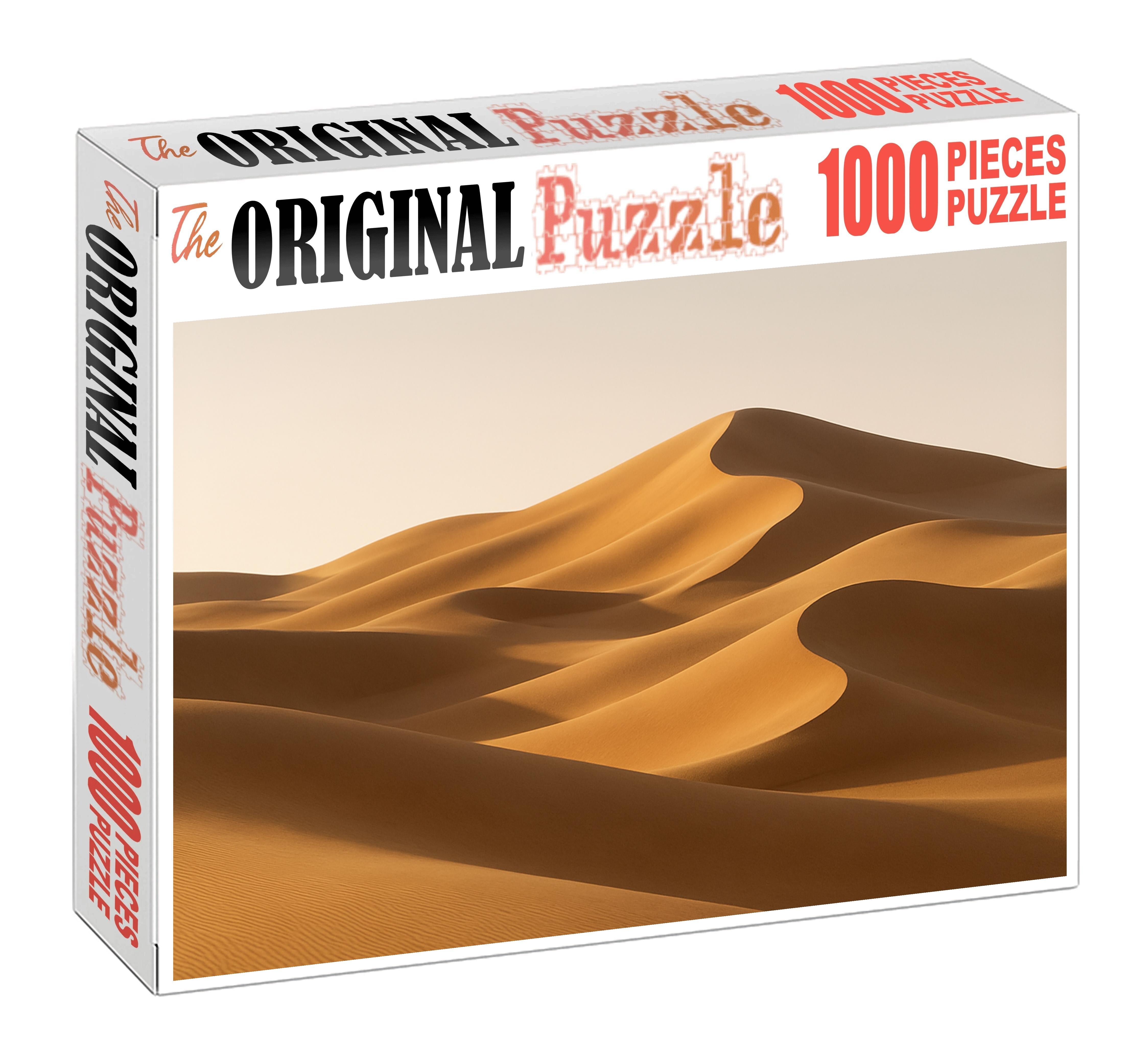Golden Wave Rolling Dune Sea Under Soft Morning Light Puzzle Challenge