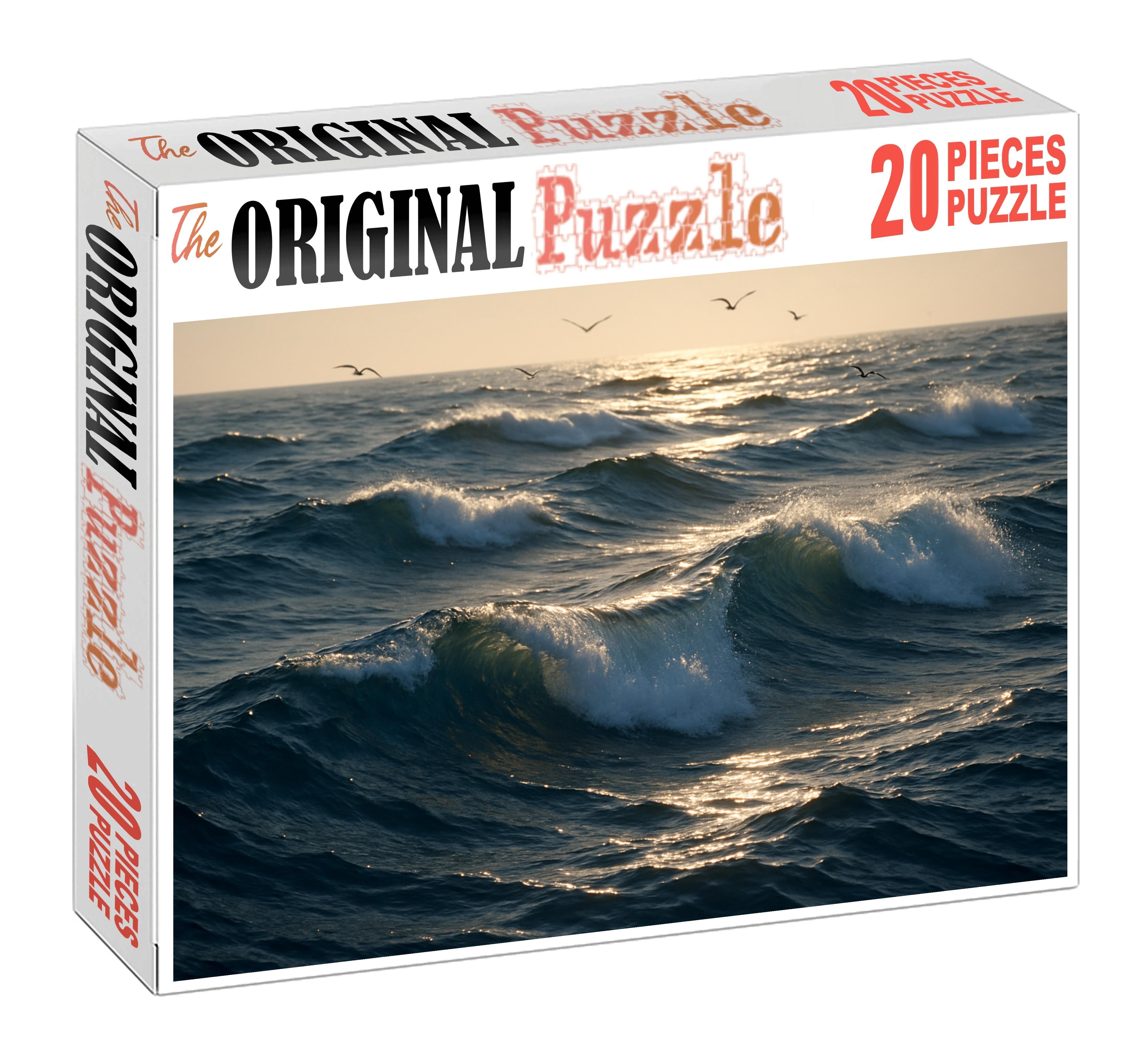 Silver Wave Crest Dynamic Swells Over Deep Oceanic Waters Challenging Puzzles