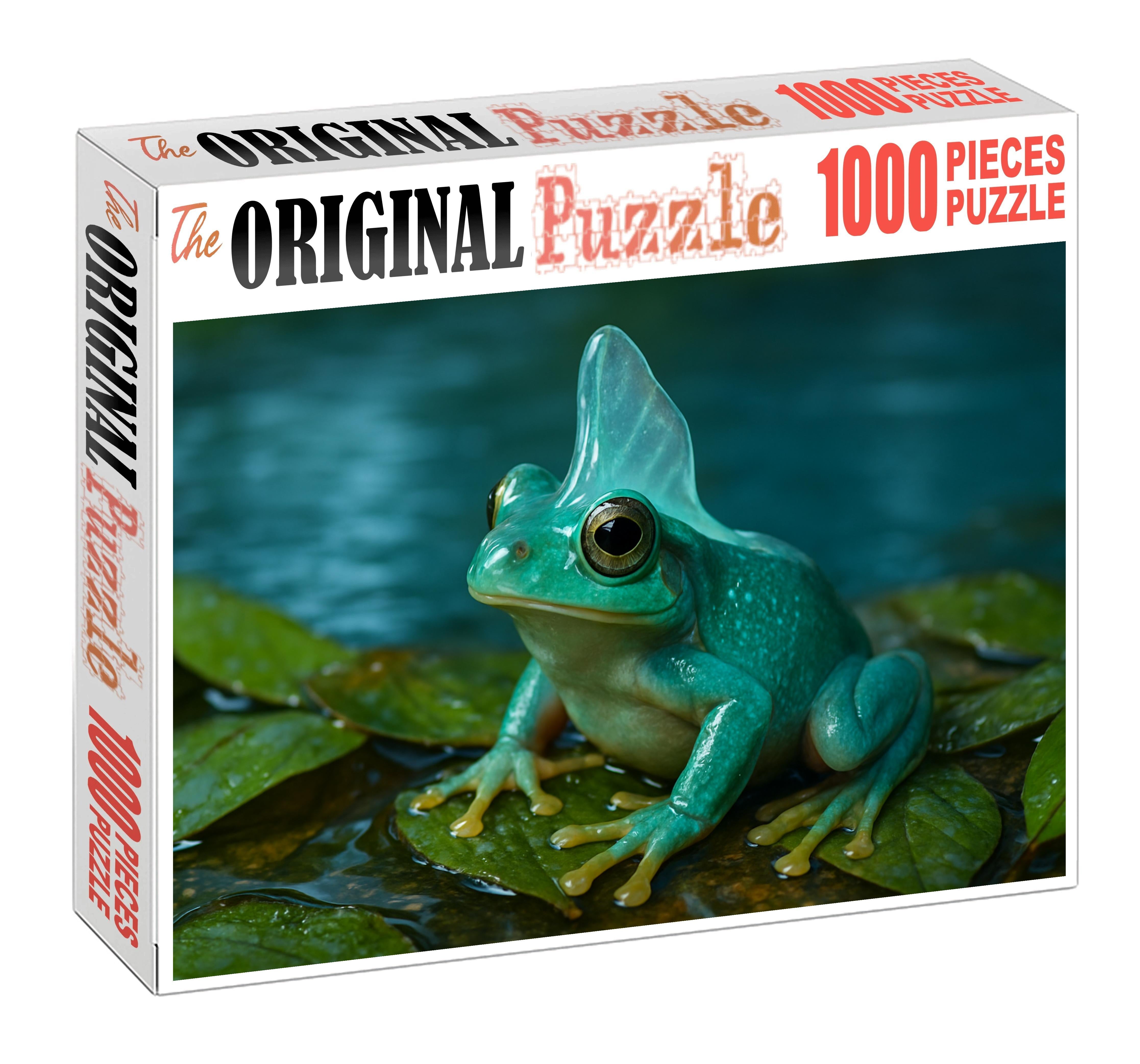 Opaline Crestfrog Vibrant Amphibian With Elaborate Head Ornamentation Large Format Puzzle