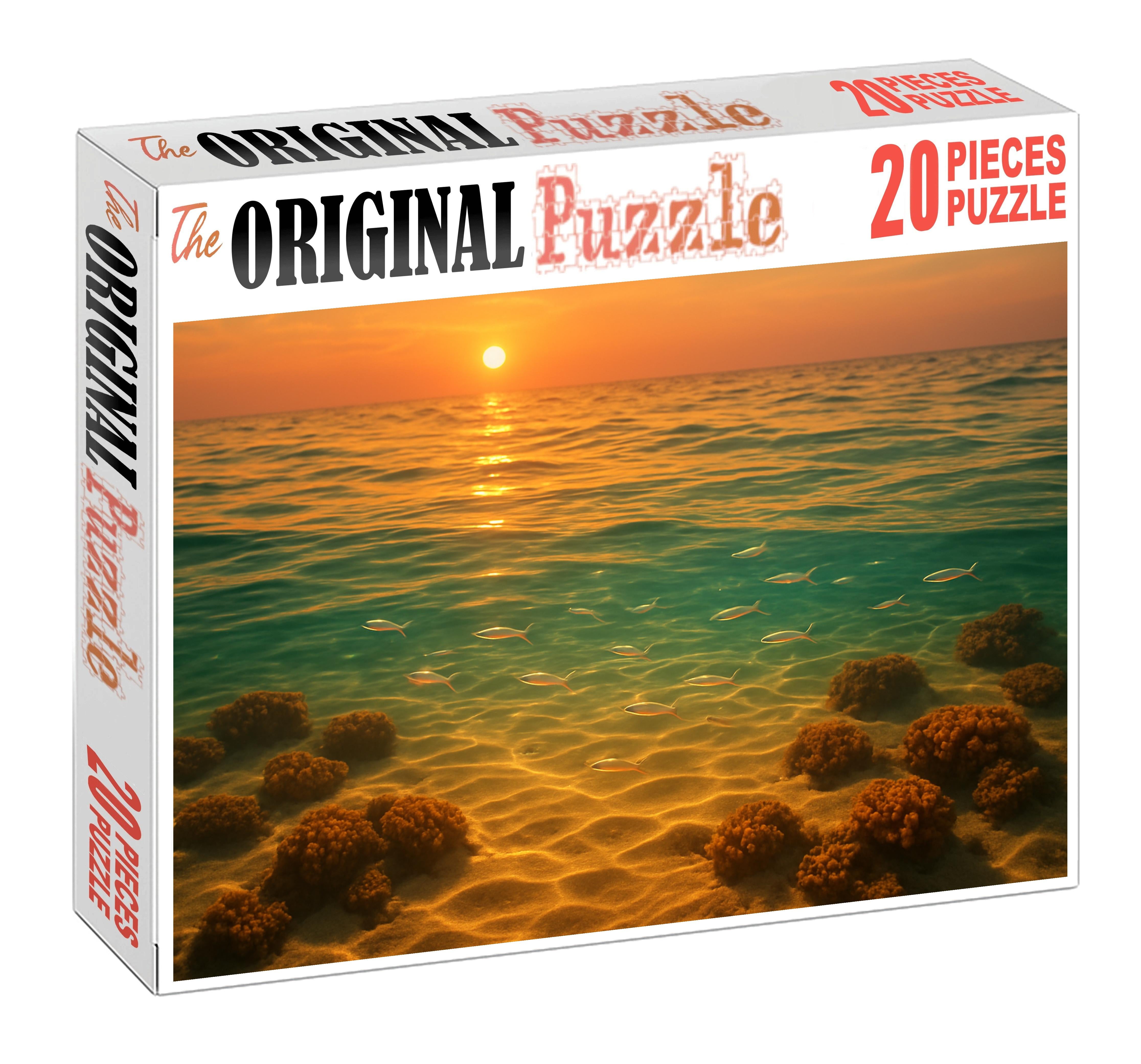 Golden Sundown Shoals Custom Jigsaw Puzzle