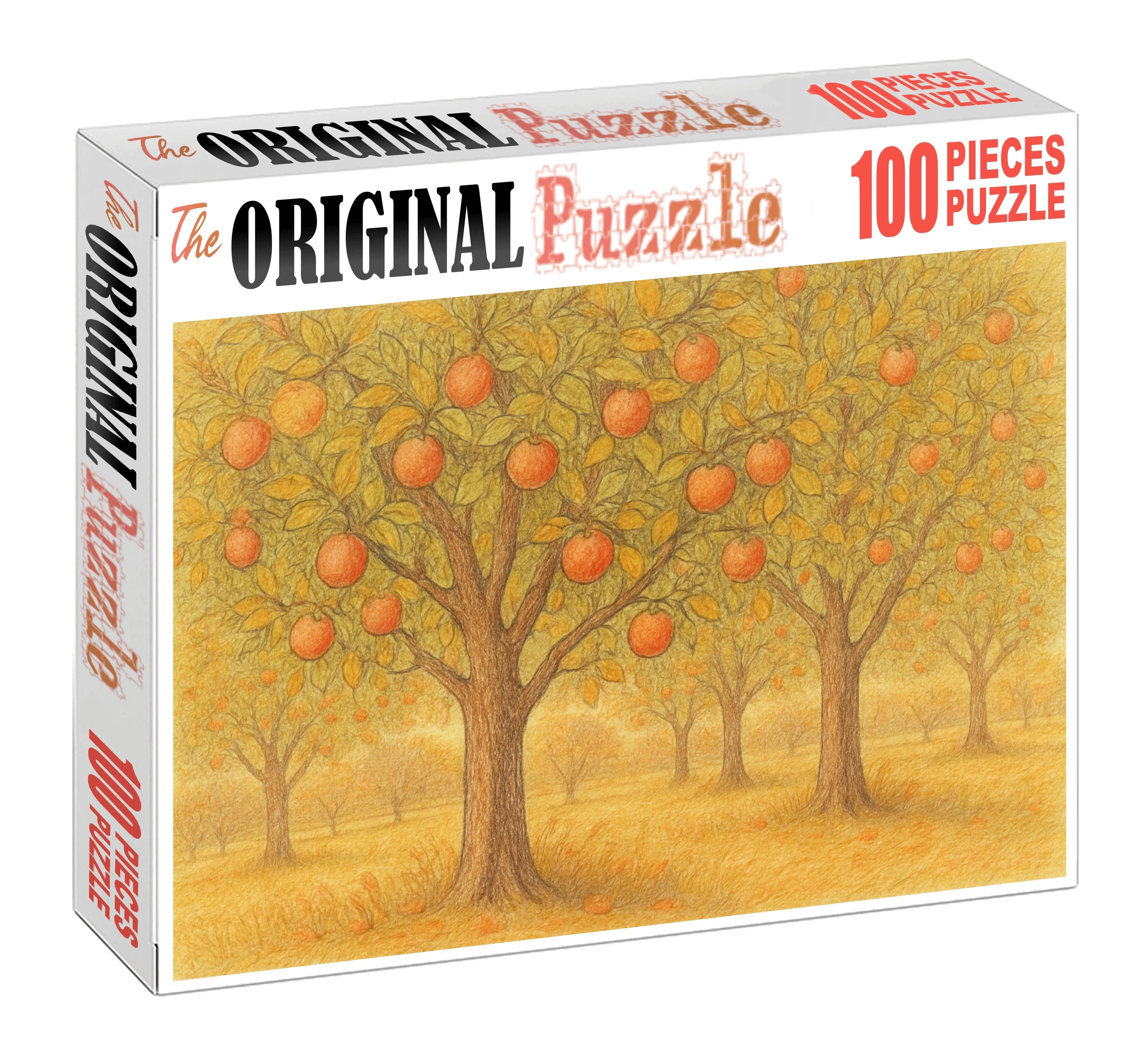 Rustic Orchard Study Colored Pencil Sketch Of Autumnal Fruit Trees Puzzle Collection