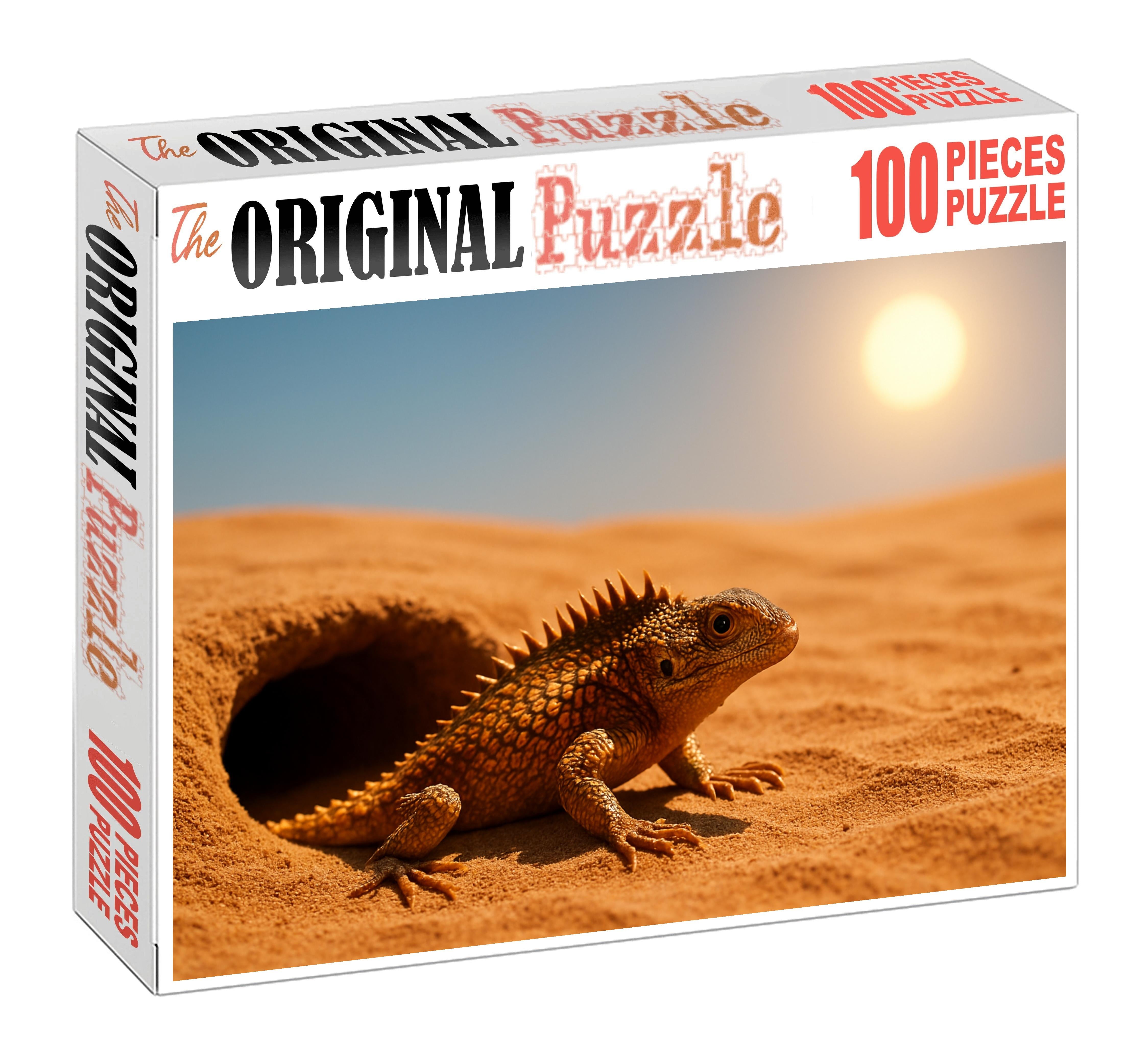 Amber Spine Lizard Desert Dweller With Sun-reflecting Scales And Rapid Burrowing Ability Puzzle Collection