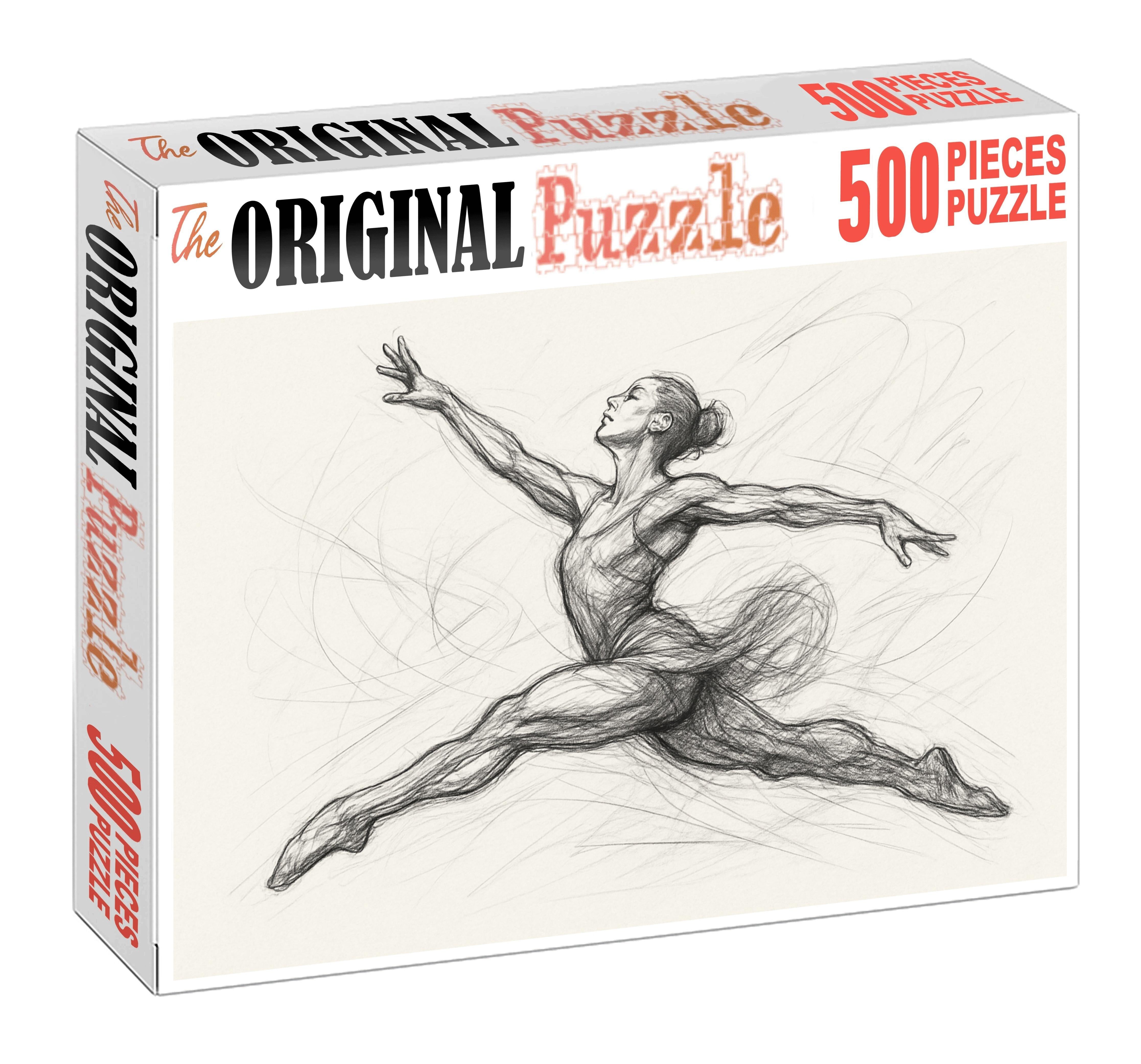 Dynamic Figure Gesture Expressive Pencil Sketch With Bold Lines Puzzle Challenge