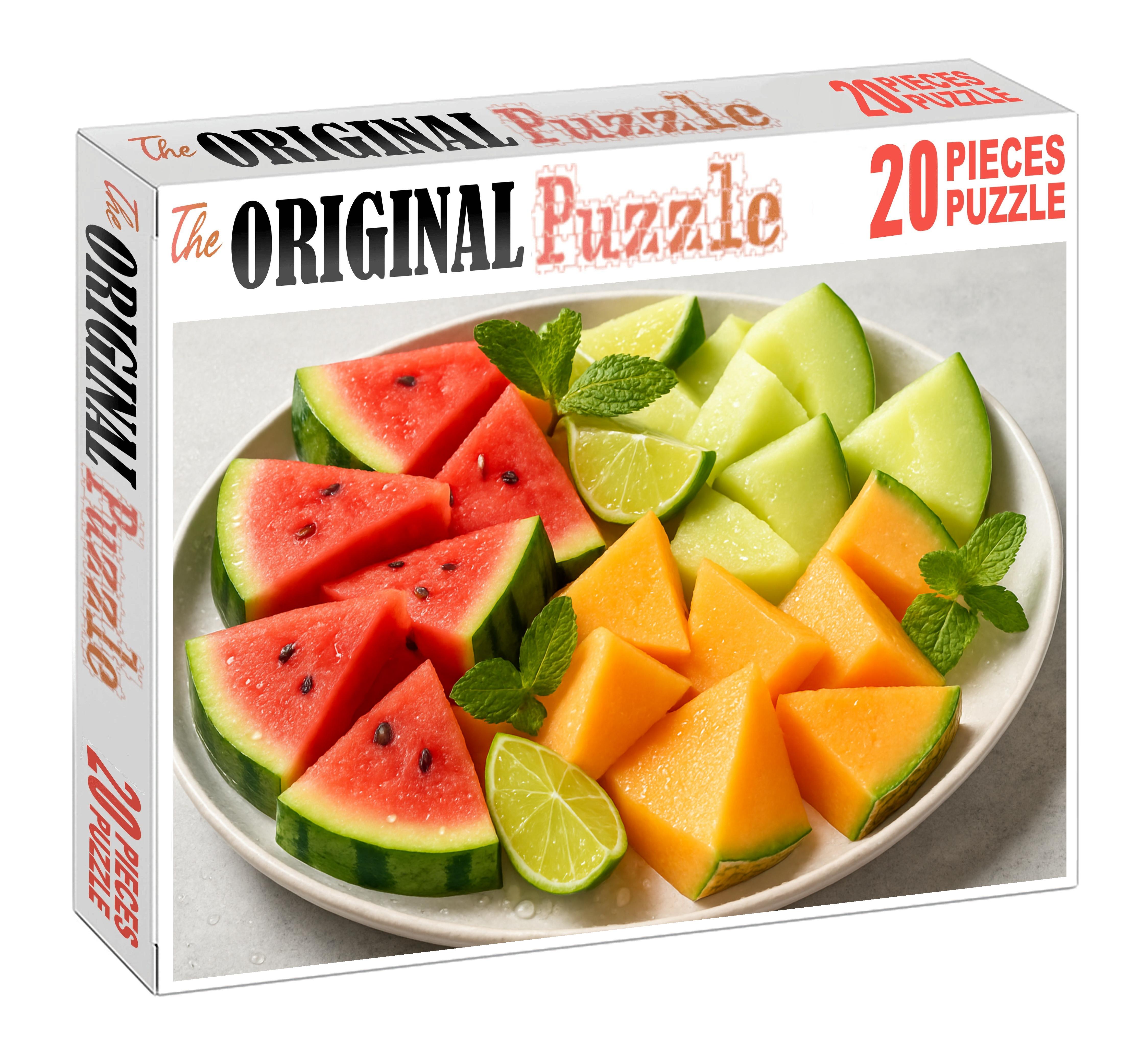 Sunrise Melon Medley Watermelon Cantaloupe And Honeydew Trio 100 Piece Puzzle