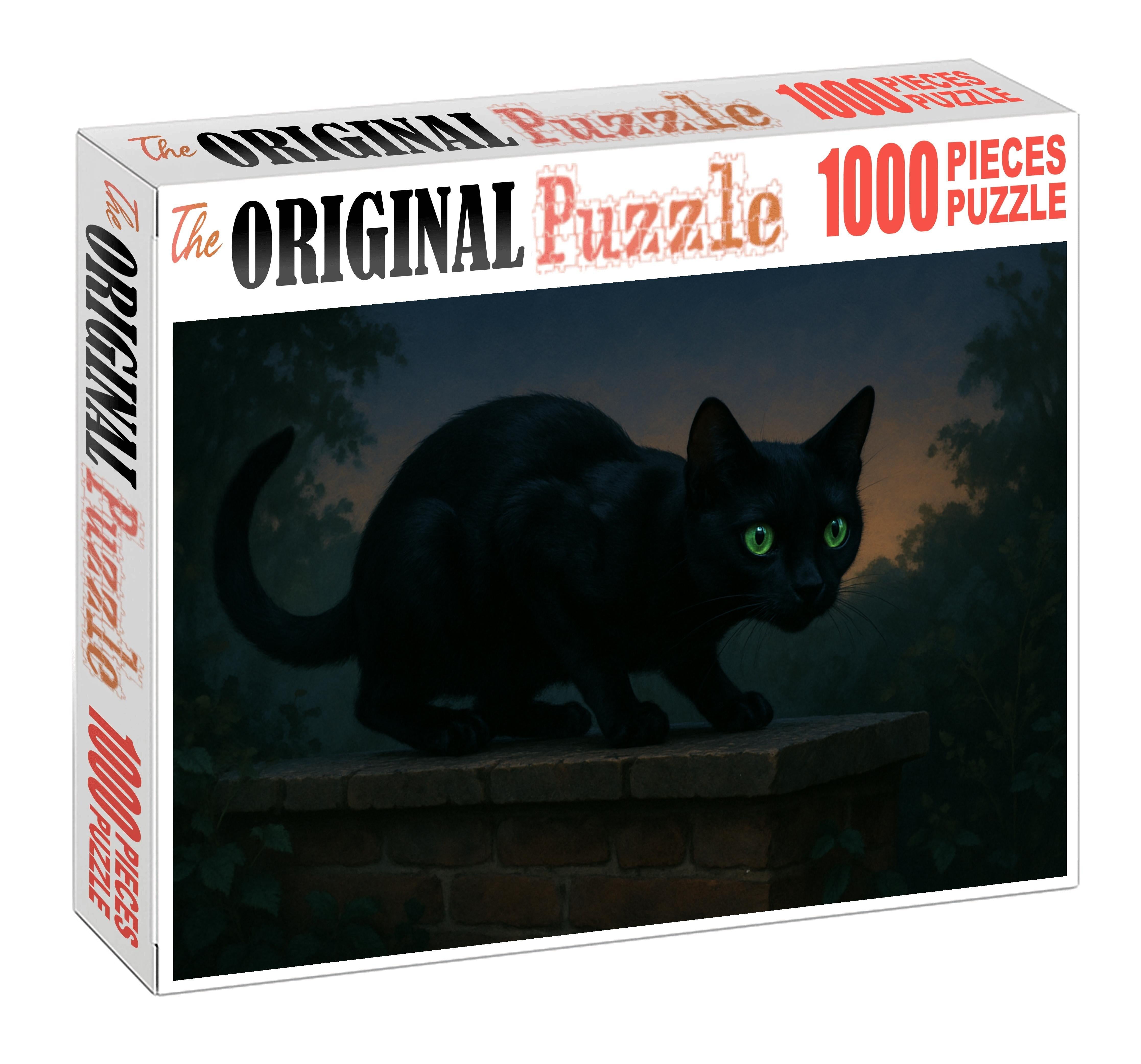 Shadow Flicker Sleek Black Shorthair With Stealthy Elegance 1000 Piece Puzzle