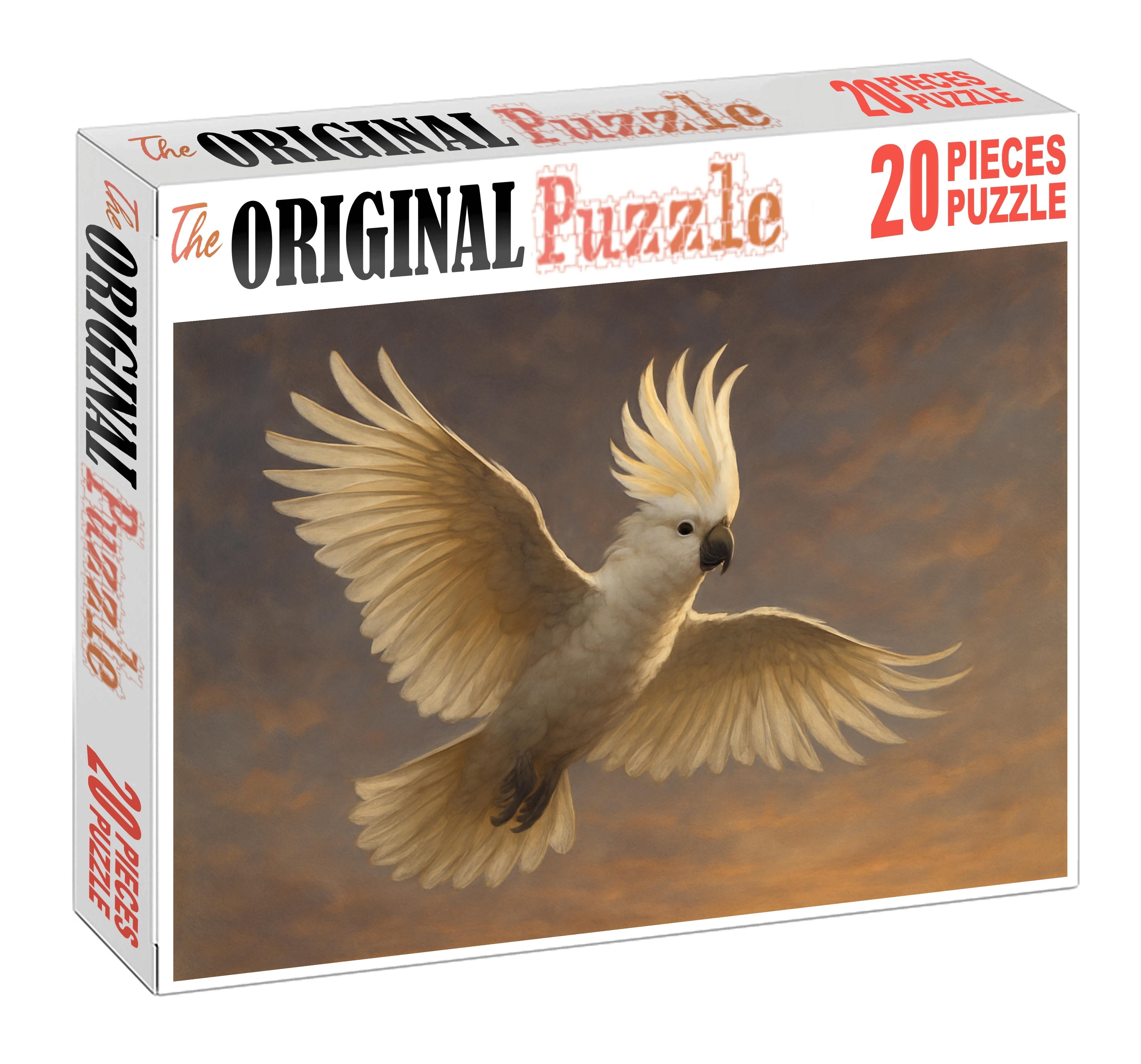 Ivory Crest Stalker Elegant Bird Of Prey With Distinctive Feathered Crown Mini Puzzle