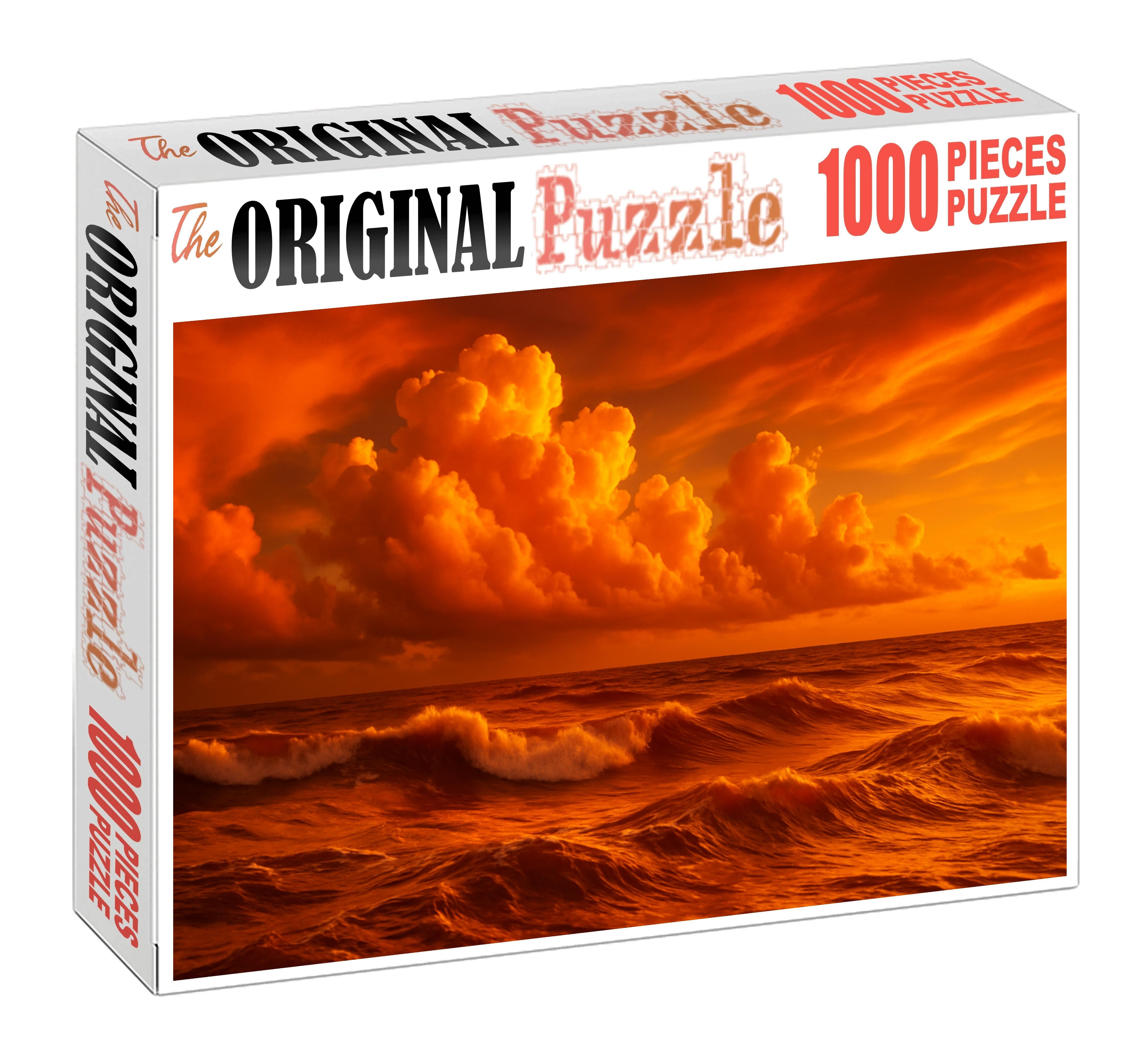 Saffron Wave Dusk Puzzle For Adults