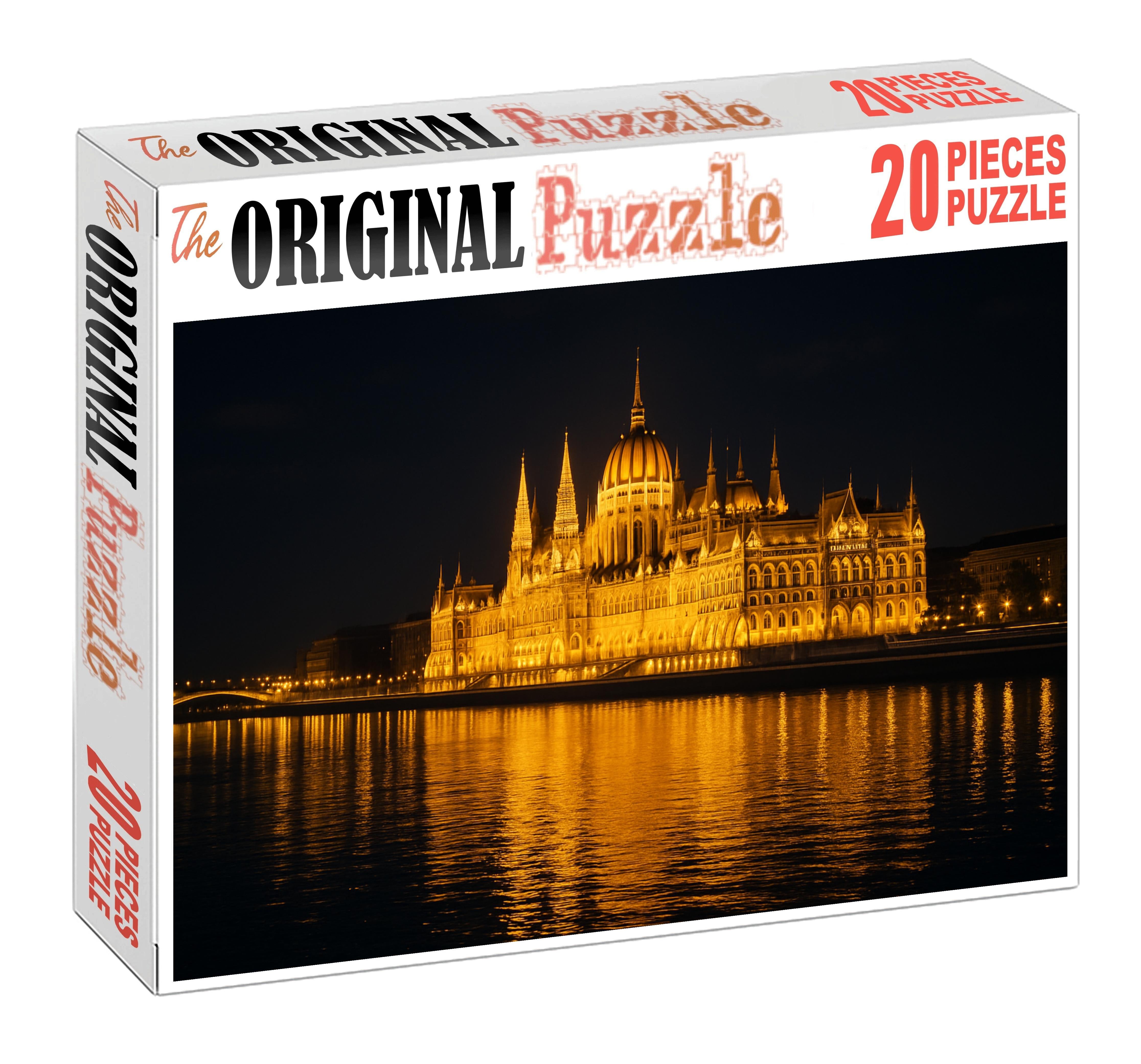Budapest Danube Skyline Historic Palaces And Parliament Building Illuminated Along The River Easy Puzzles