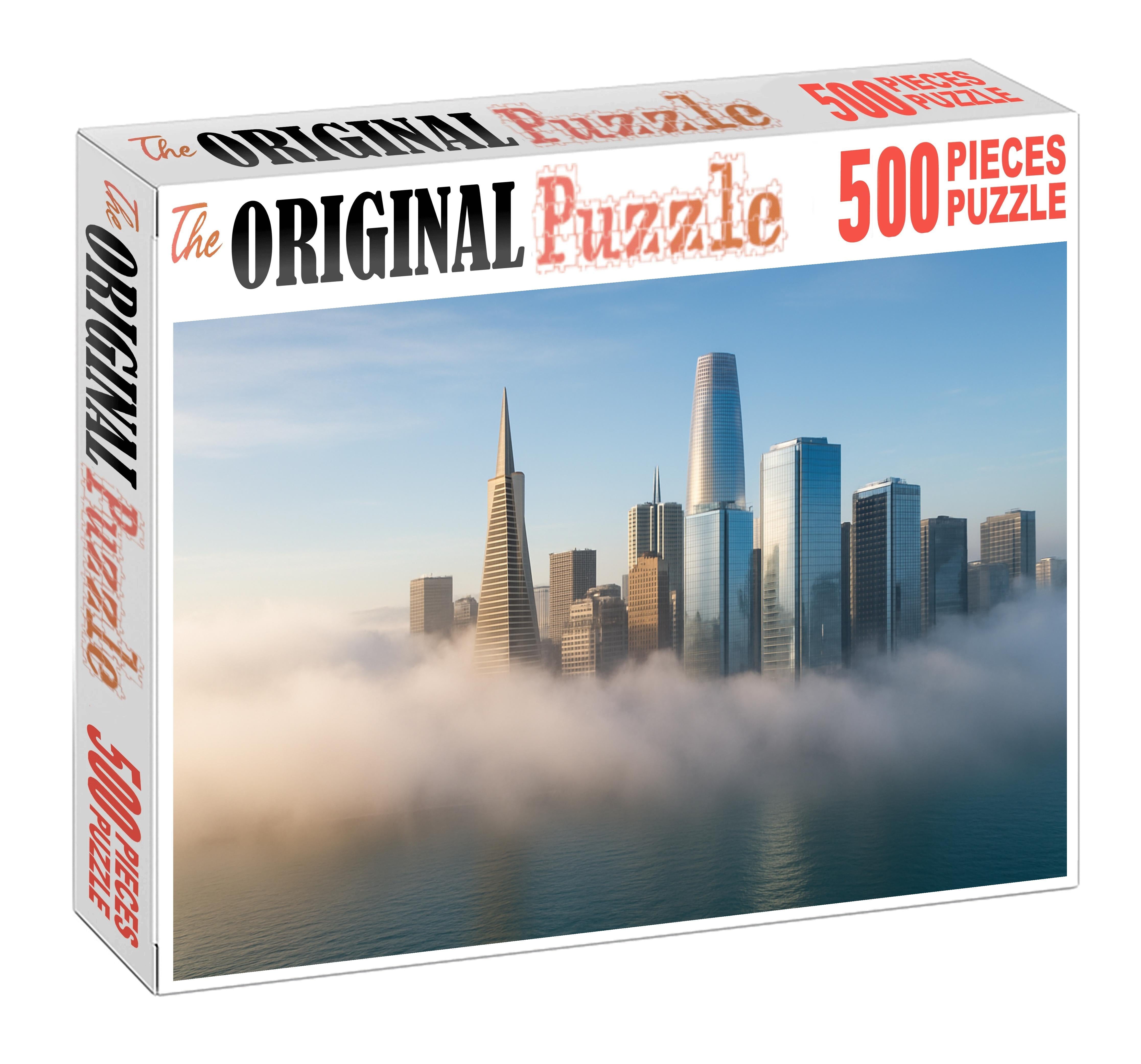 San Francisco Bay Skyline Iconic Blend Of Bay Waters Hills And Modern Towers Including Salesforce Tower And Transamerica Pyramid Unique Puzzle Design