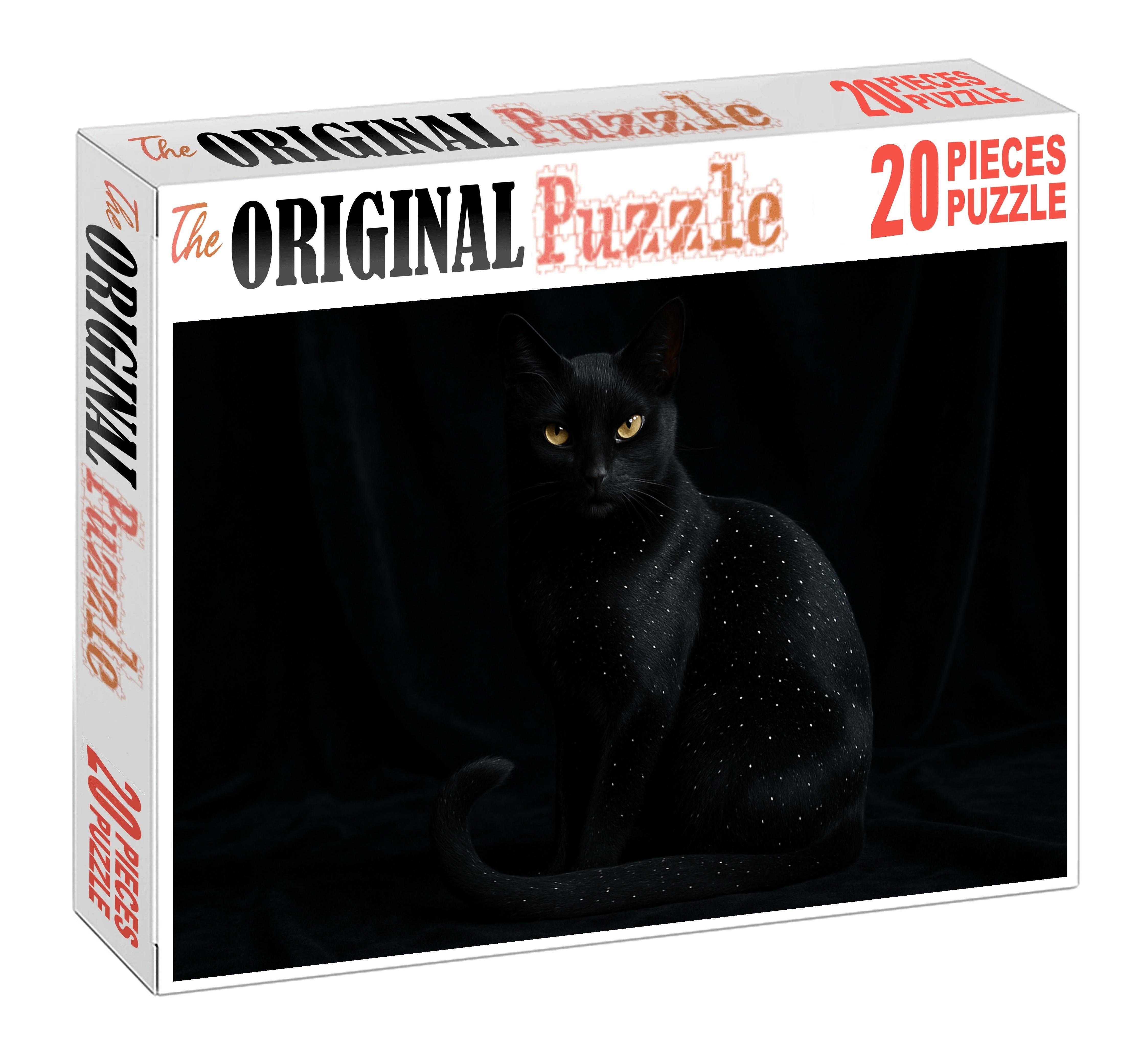 Midnight Mirage Ebony Coat With Starry Speckles And Mysterious Allure 1000 Piece Puzzle