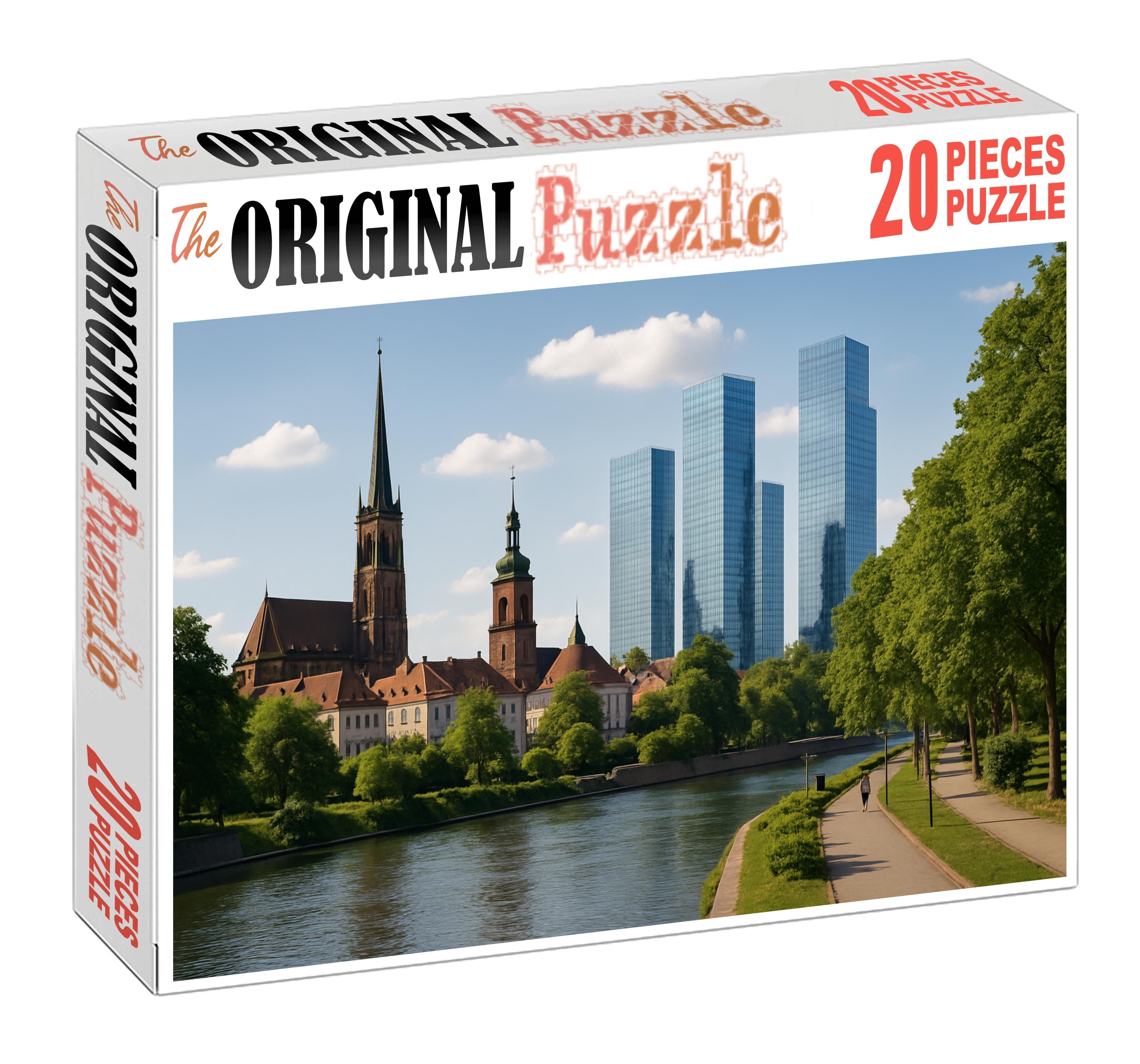 Melbourne Yarra River Skyline Eclectic Mixture Of Historic Spires And Contemporary Glass Towers Along The River Puzzle Challenge