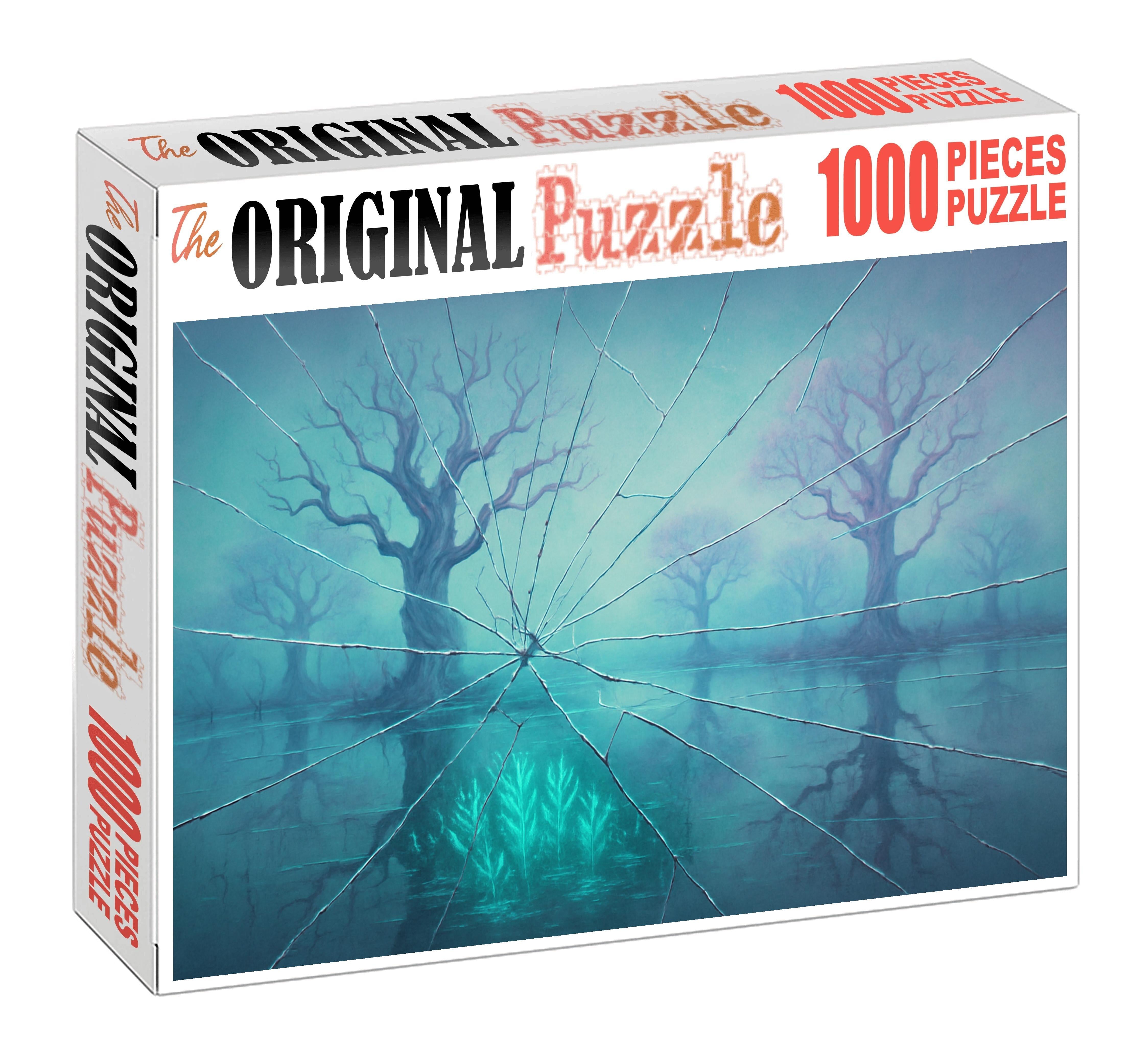 Echoes Of The Crystal Marsh Fractured Reflections Beneath Glassy Waters Unique Puzzle Design