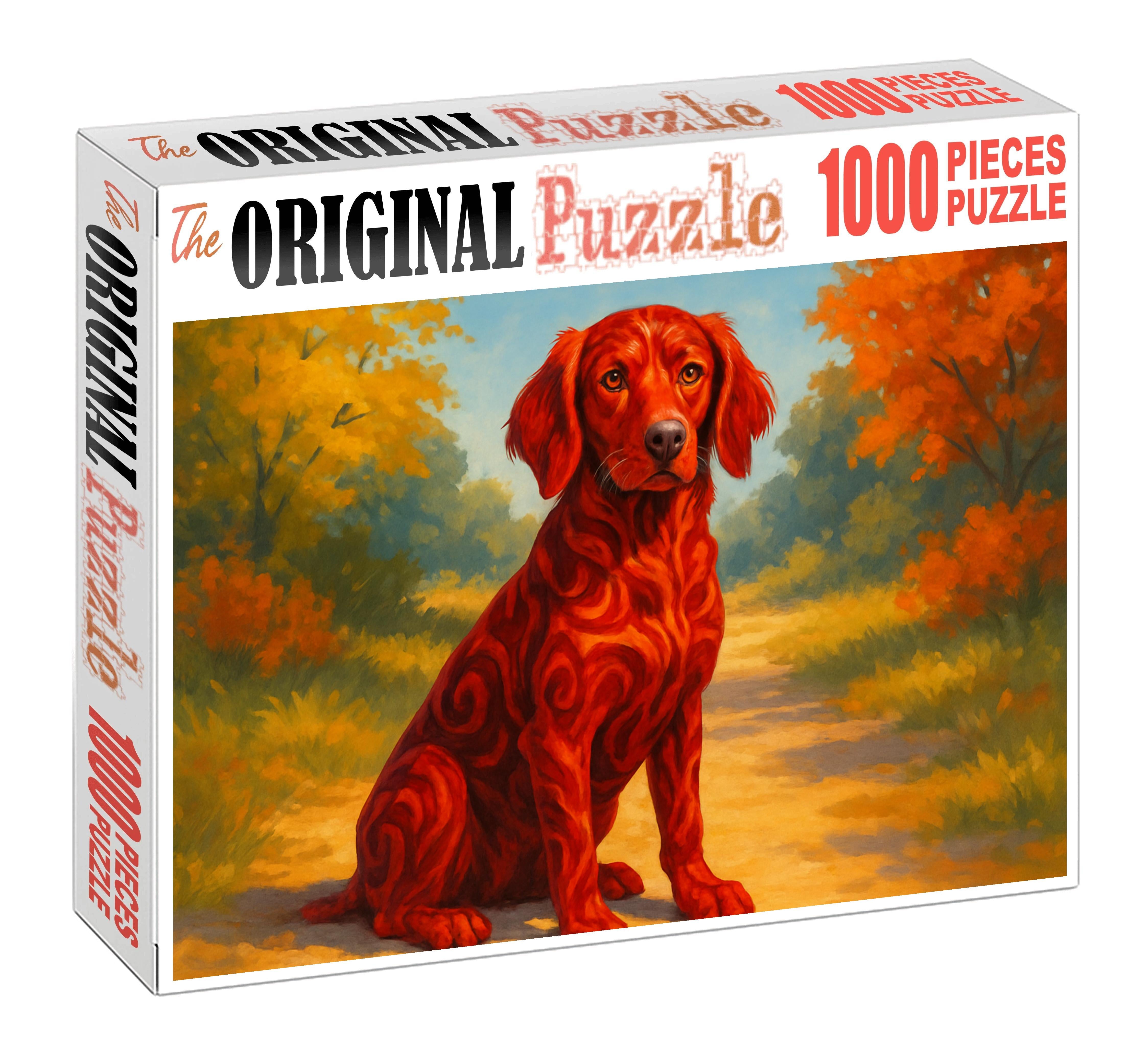 Crimson Storm Vivid Red-patterned Scent Hound With Curious Nature Puzzle Collection