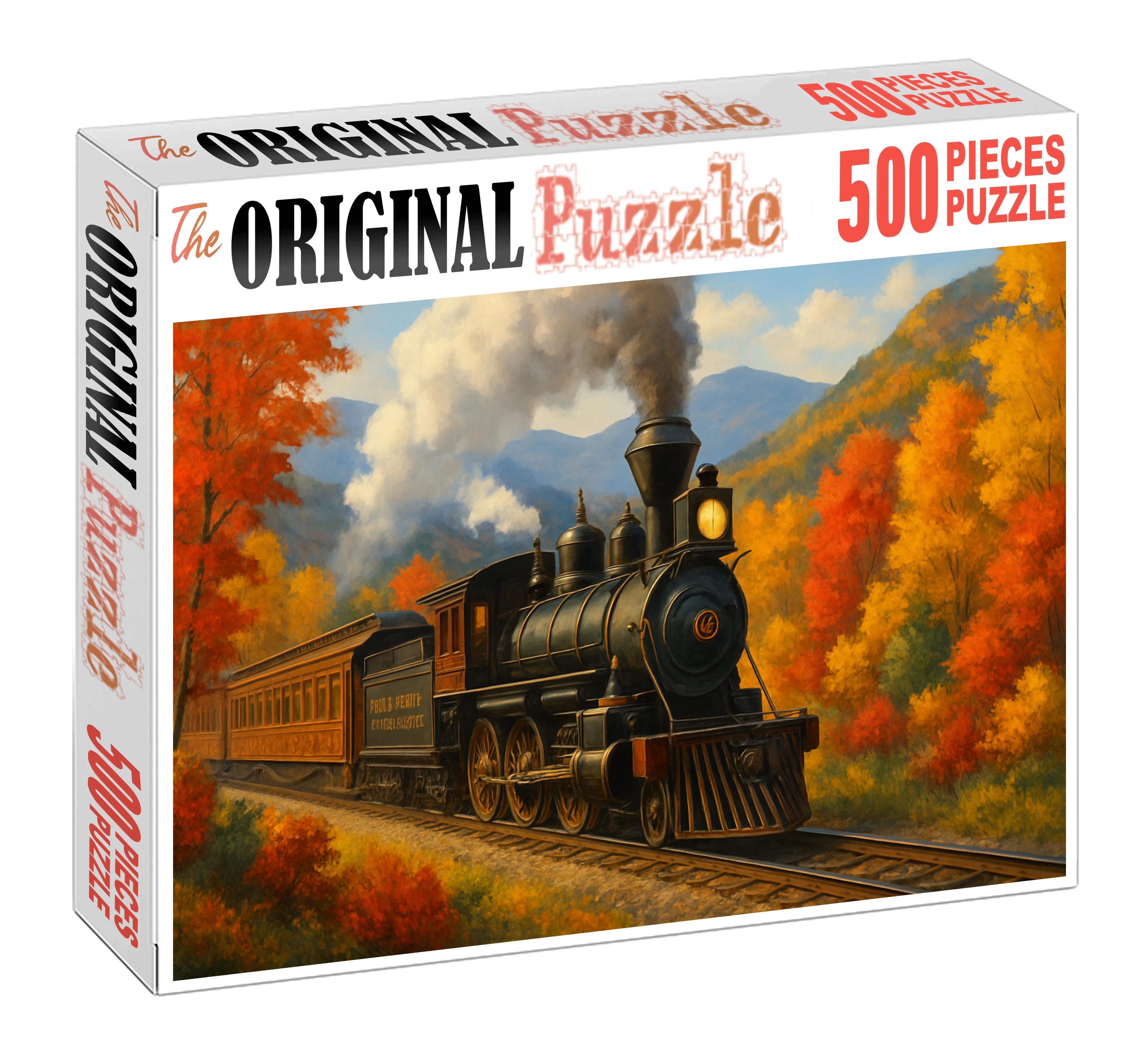 Blue Ridge Heritage Express Vintage Steam Locomotive With Elegant Passenger Cars 20 Piece Puzzle
