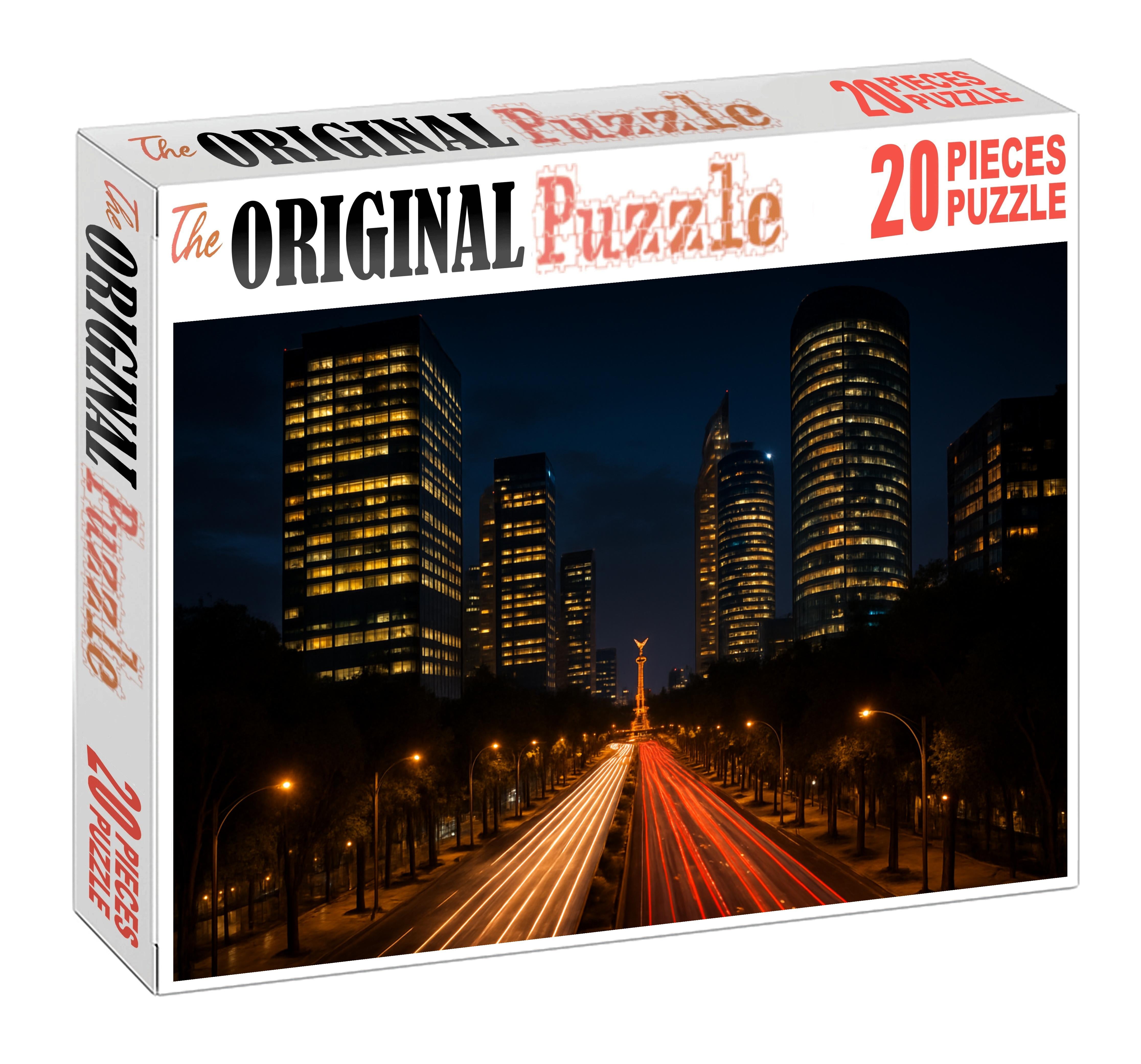 Mexico City Reforma Skyline Dynamic Avenue Of Modernism 100 Piece Puzzle